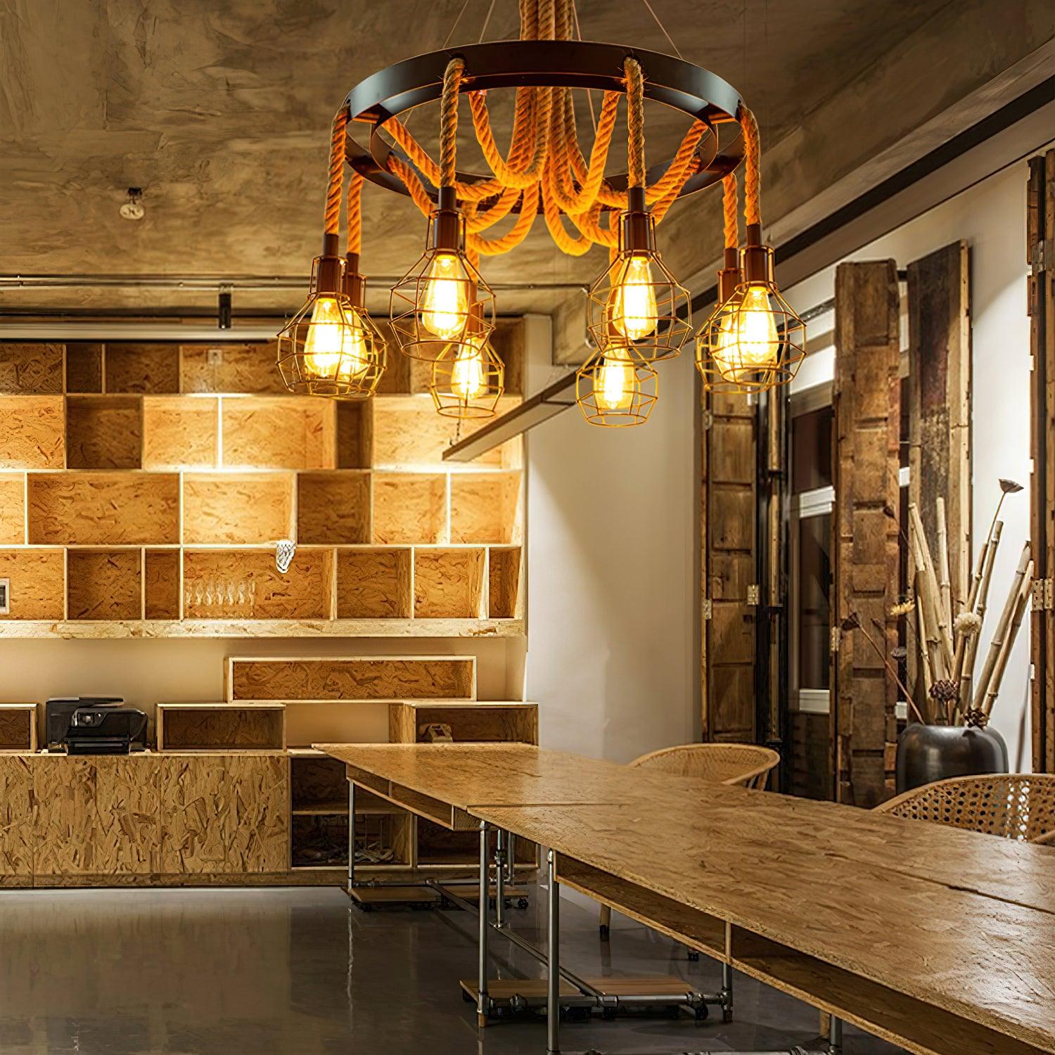 Hemp Rope Industrial Starfall Chandelier - Letslighting