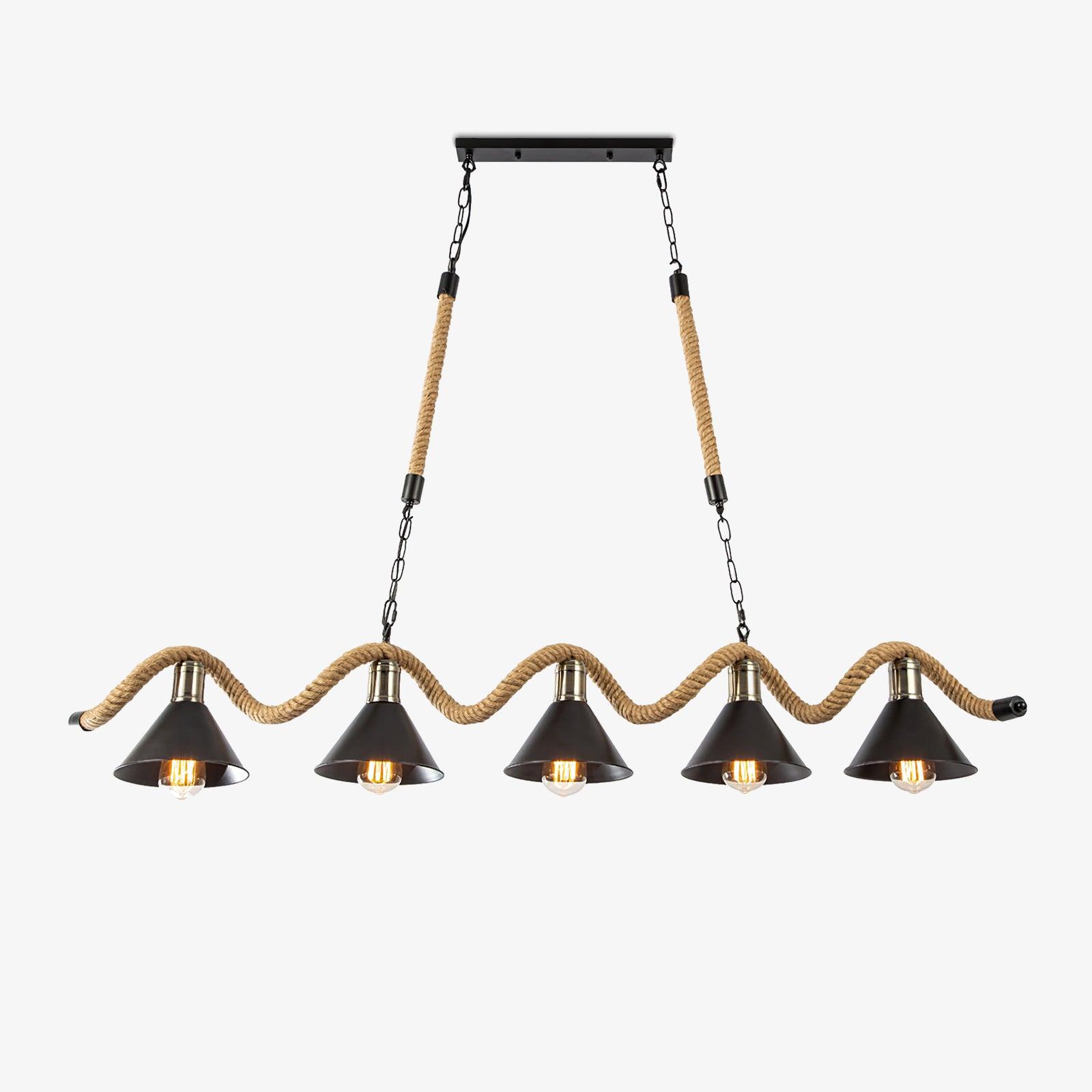 Hemp Rope Industrial Wave Chandelier - Letslighting