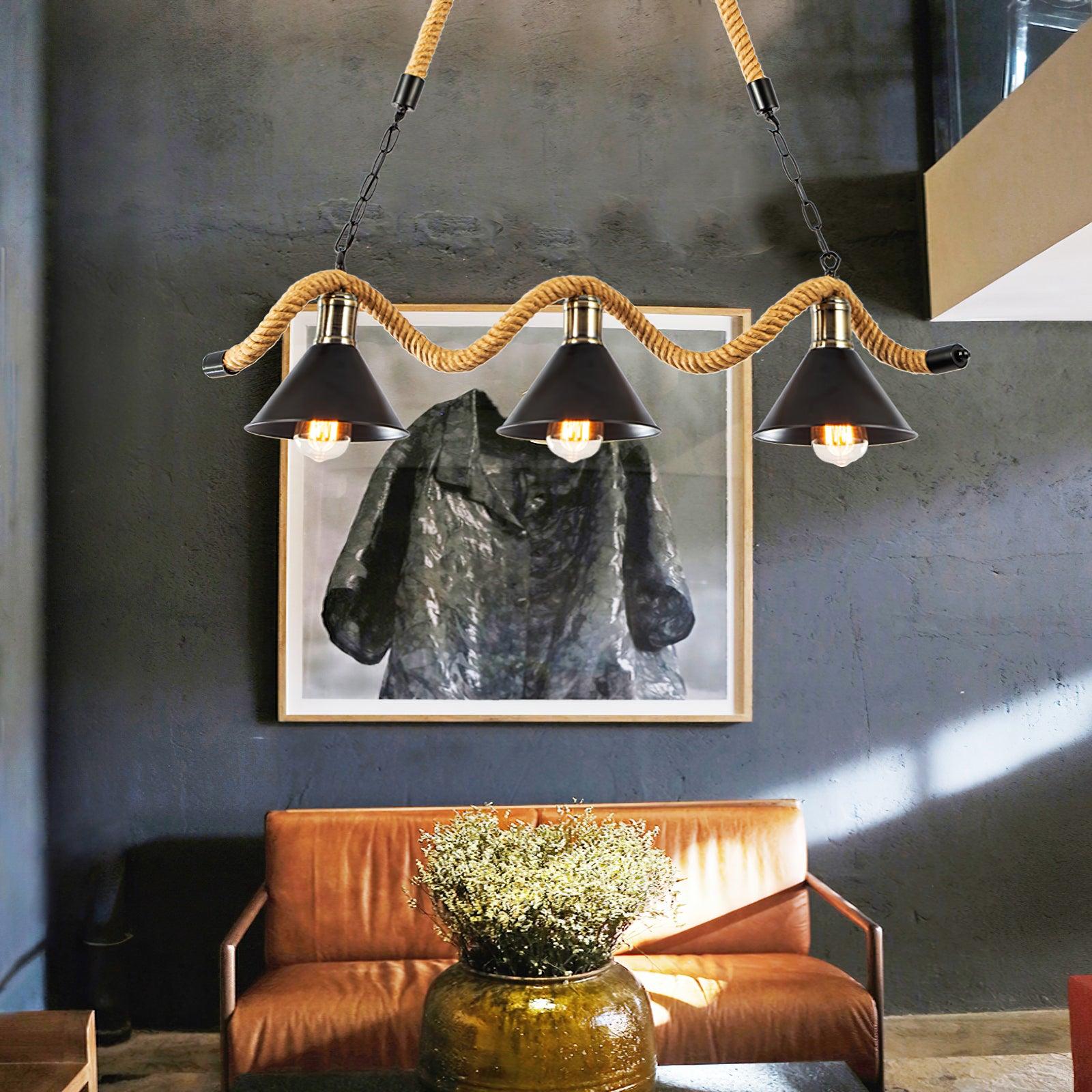 Hemp Rope Industrial Wave Chandelier - Letslighting