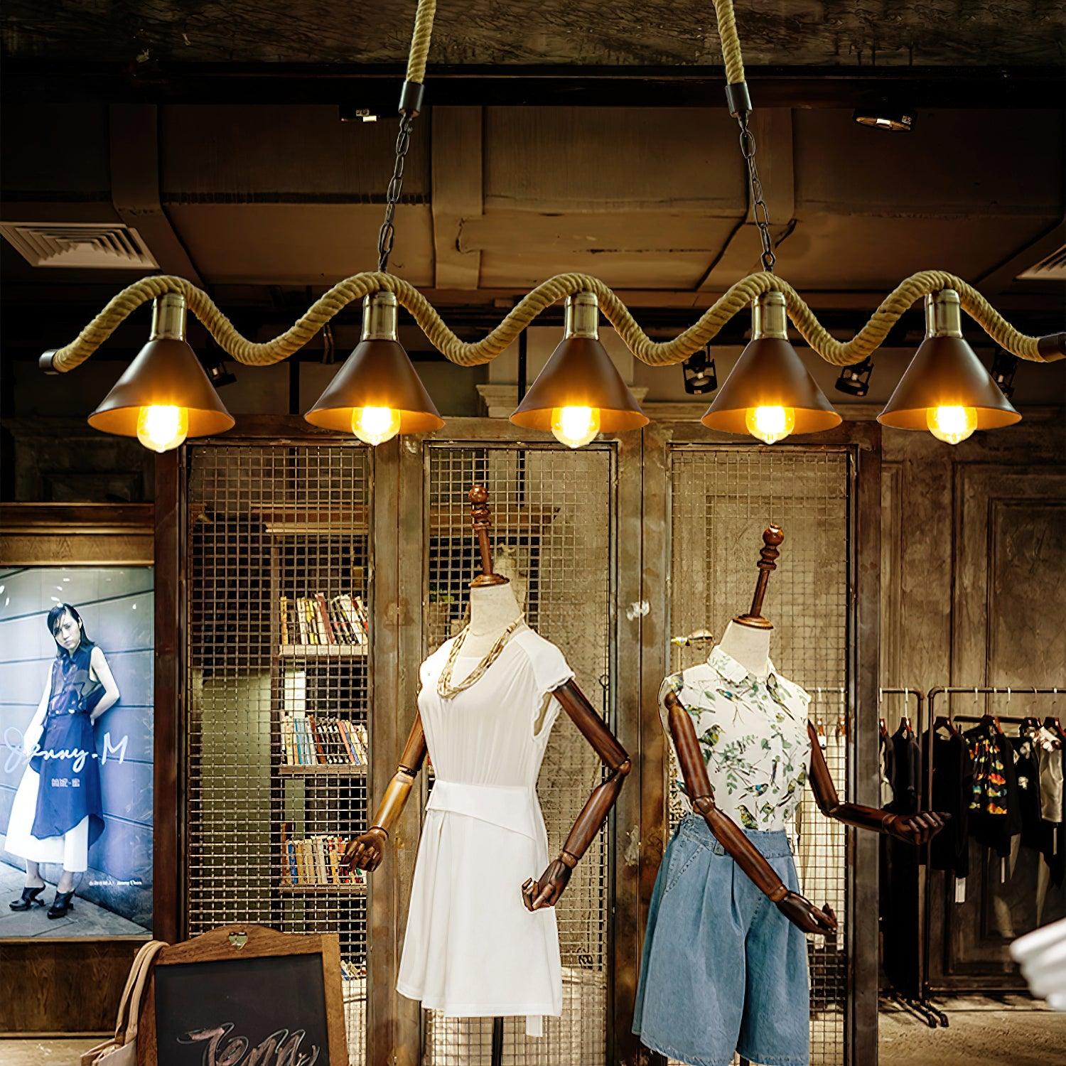 Hemp Rope Industrial Wave Chandelier - Letslighting