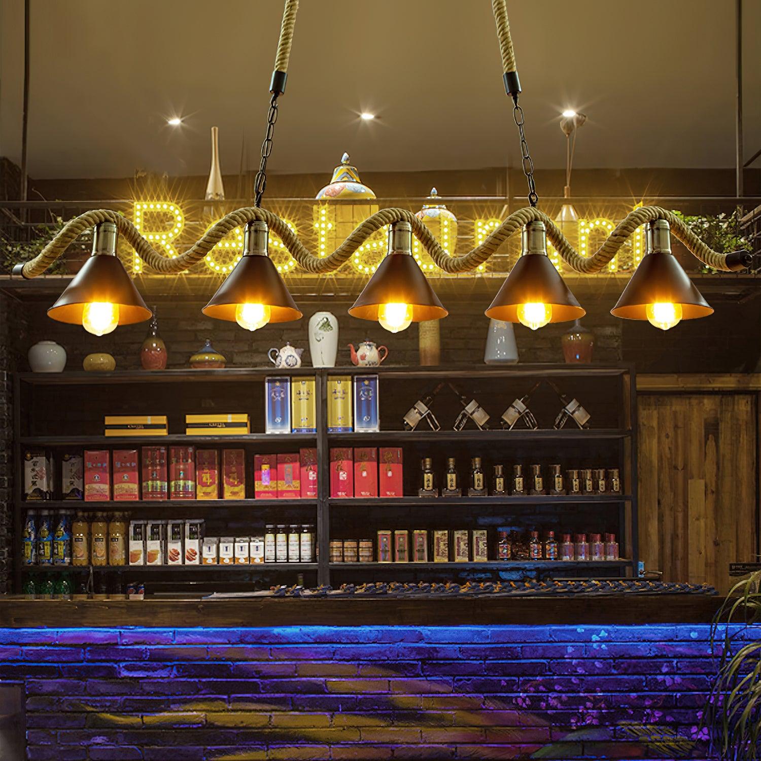 Hemp Rope Industrial Wave Chandelier - Letslighting