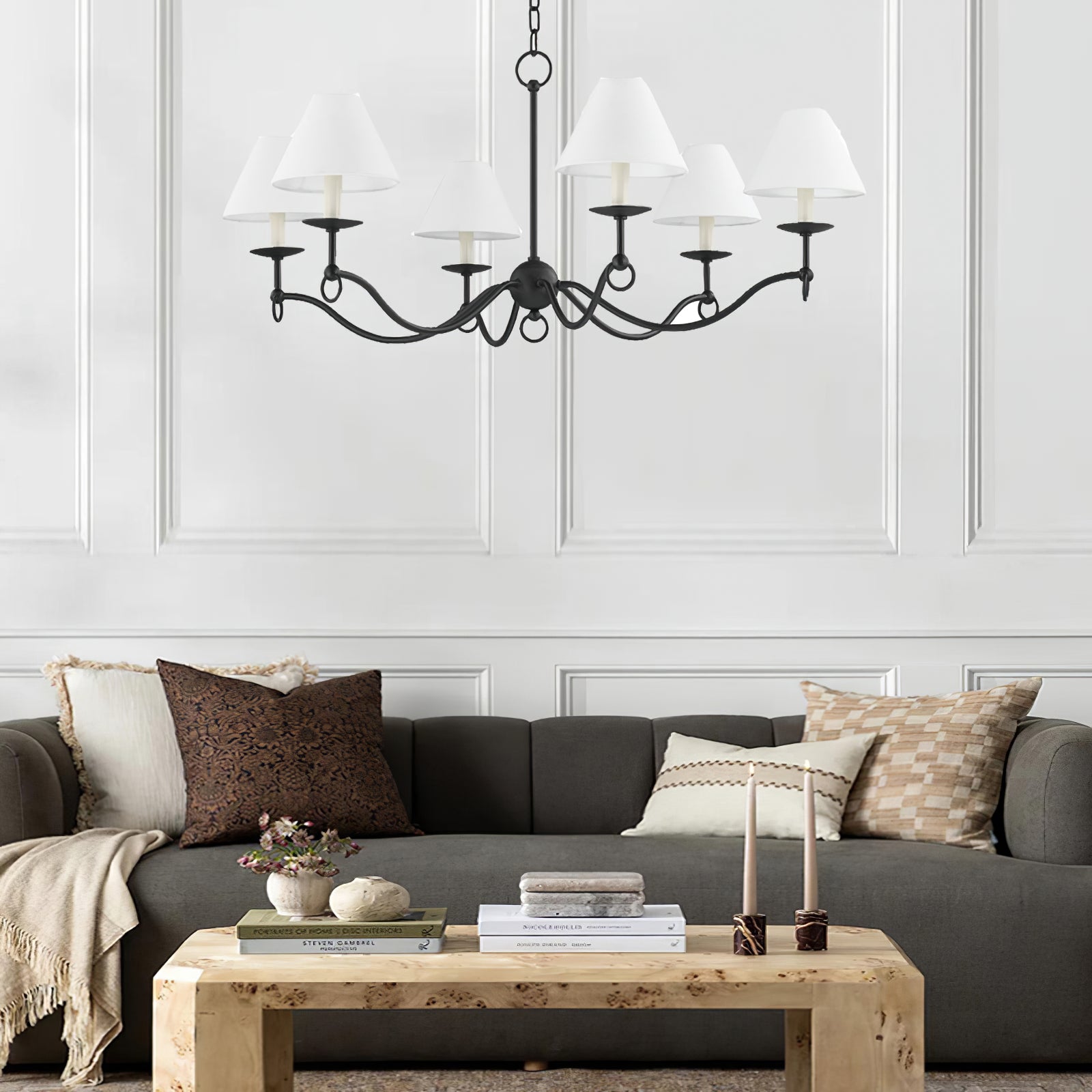 Aurora Chandelier Curved Arms Vintage - Letslighting