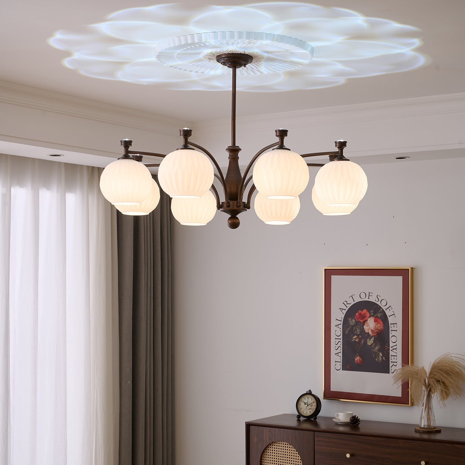 Aurora Chandelier Orb Frosted Vintage - Letslighting