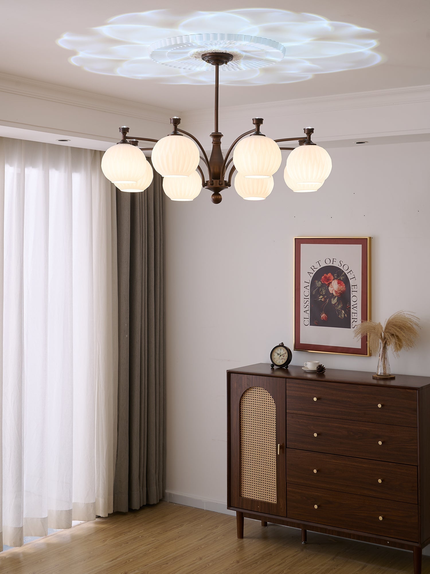 Aurora Chandelier Orb Frosted Vintage - Letslighting