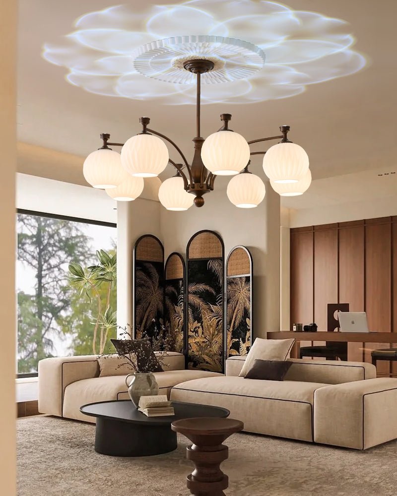 Aurora Chandelier Orb Frosted Vintage - Letslighting
