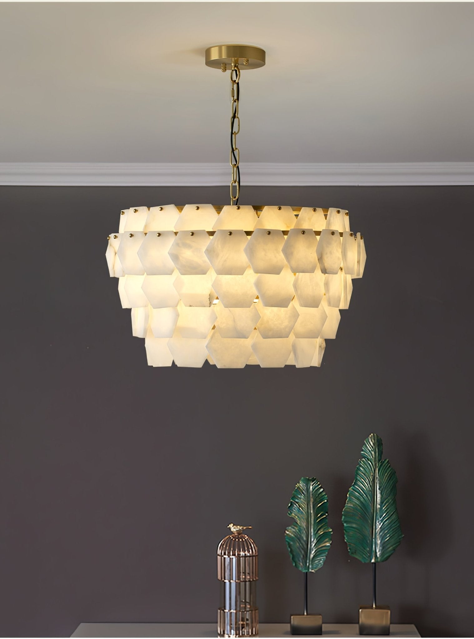 Evenaris Honeycomb Alabaster Chandelier - Letslighting