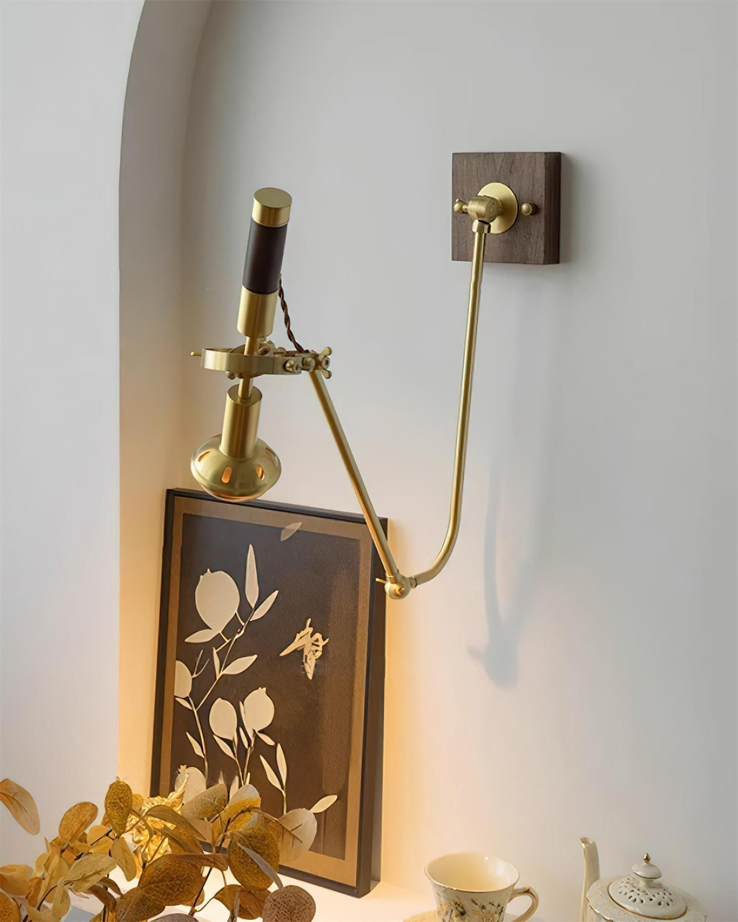 Wall Lamp Adjustable Brass Walnut Vintage Spotlight Industrial Task Sconce - Letslighting
