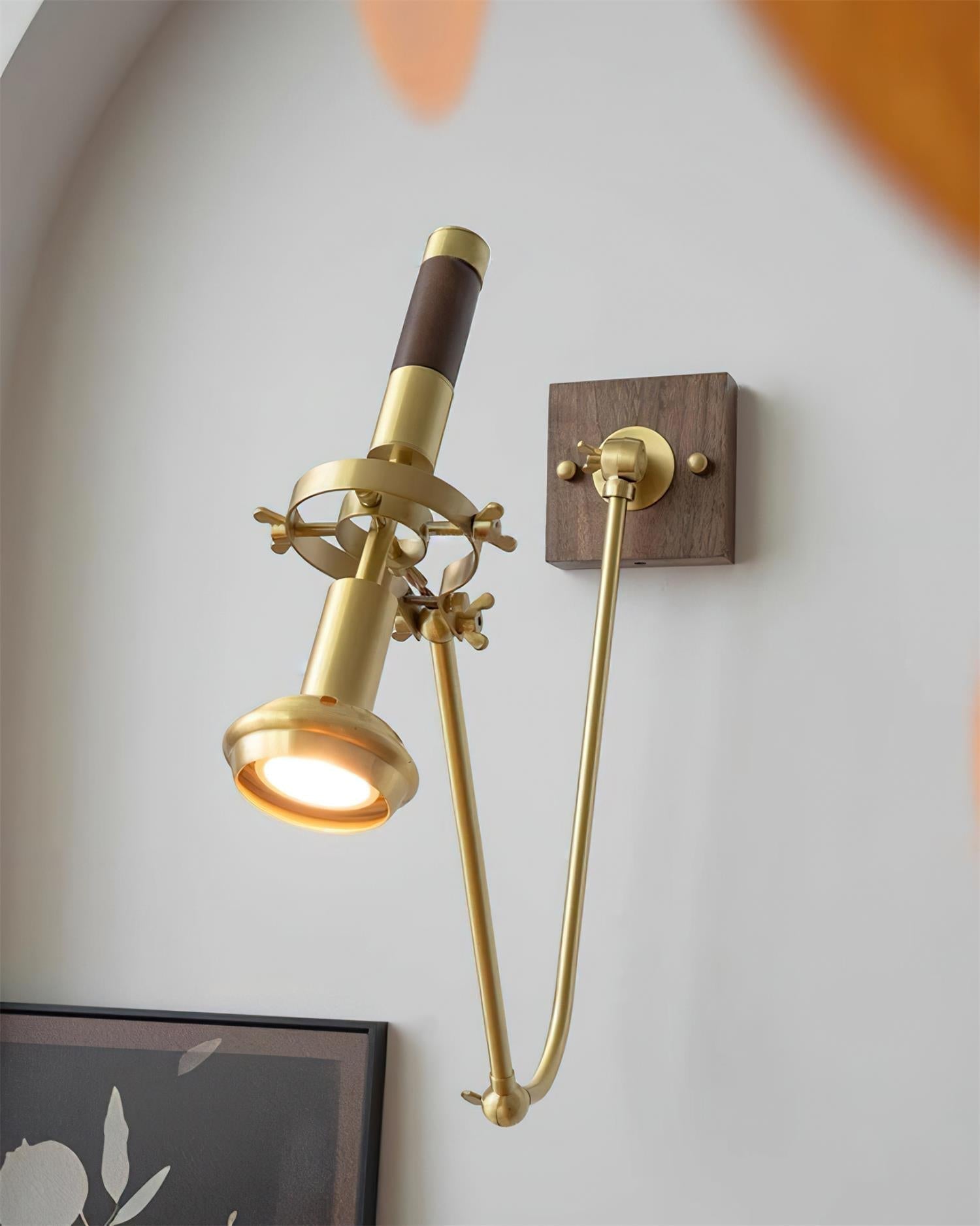 Wall Lamp Adjustable Brass Walnut Vintage Spotlight Industrial Task Sconce - Letslighting