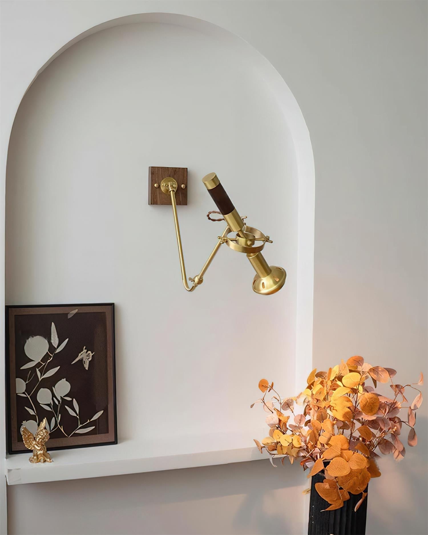 Wall Lamp Adjustable Brass Walnut Vintage Spotlight Industrial Task Sconce - Letslighting
