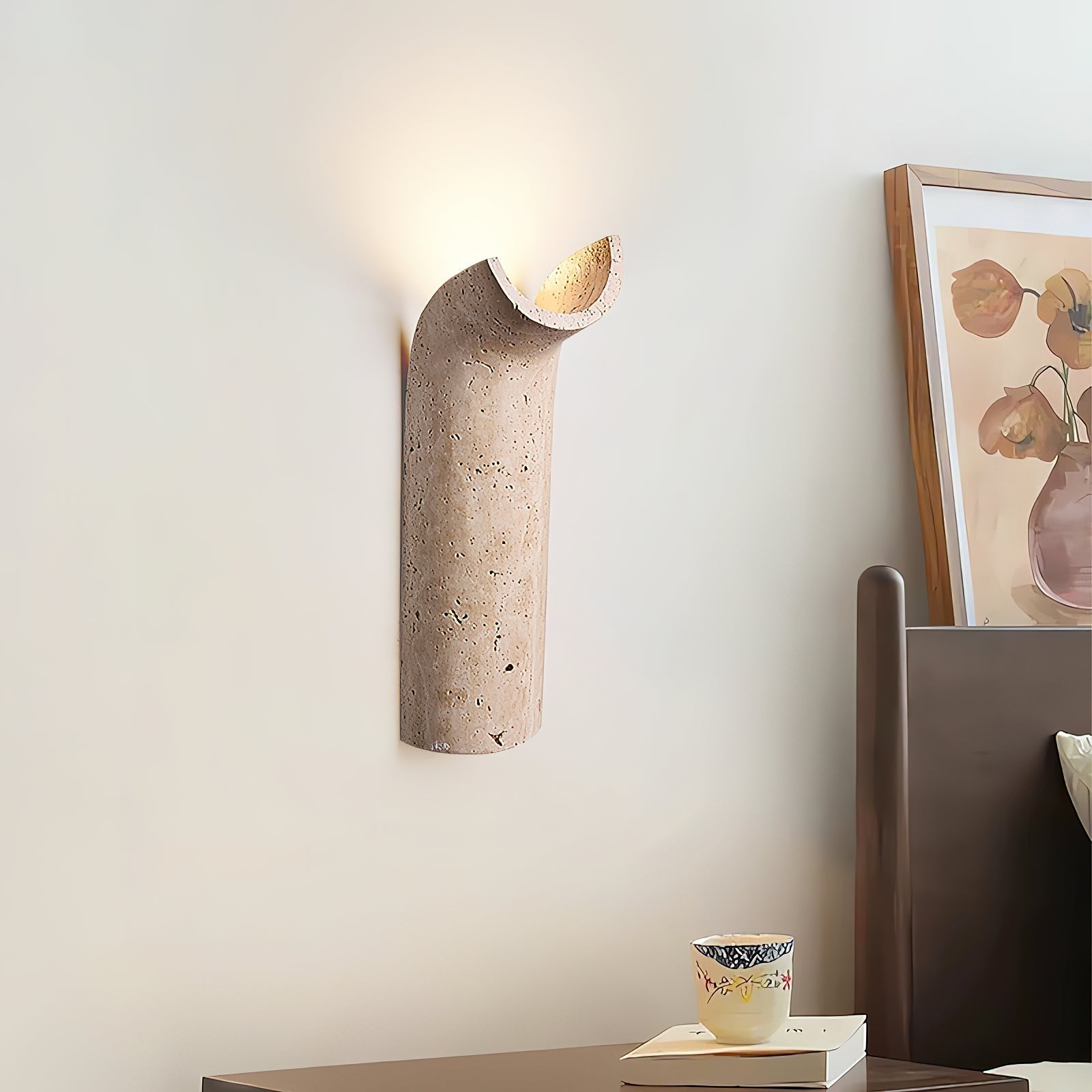 Cusolion Modern Minimalist Travertine Wall Lamp - Lamp Copper