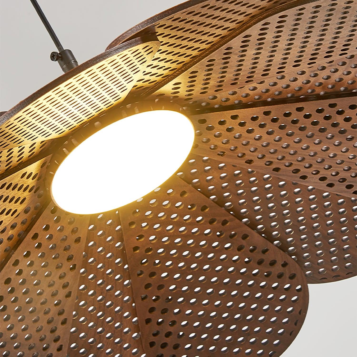 Zevarus Nordic Art Wabi-Sabi Metal Wood Pendant Light - Letslighting