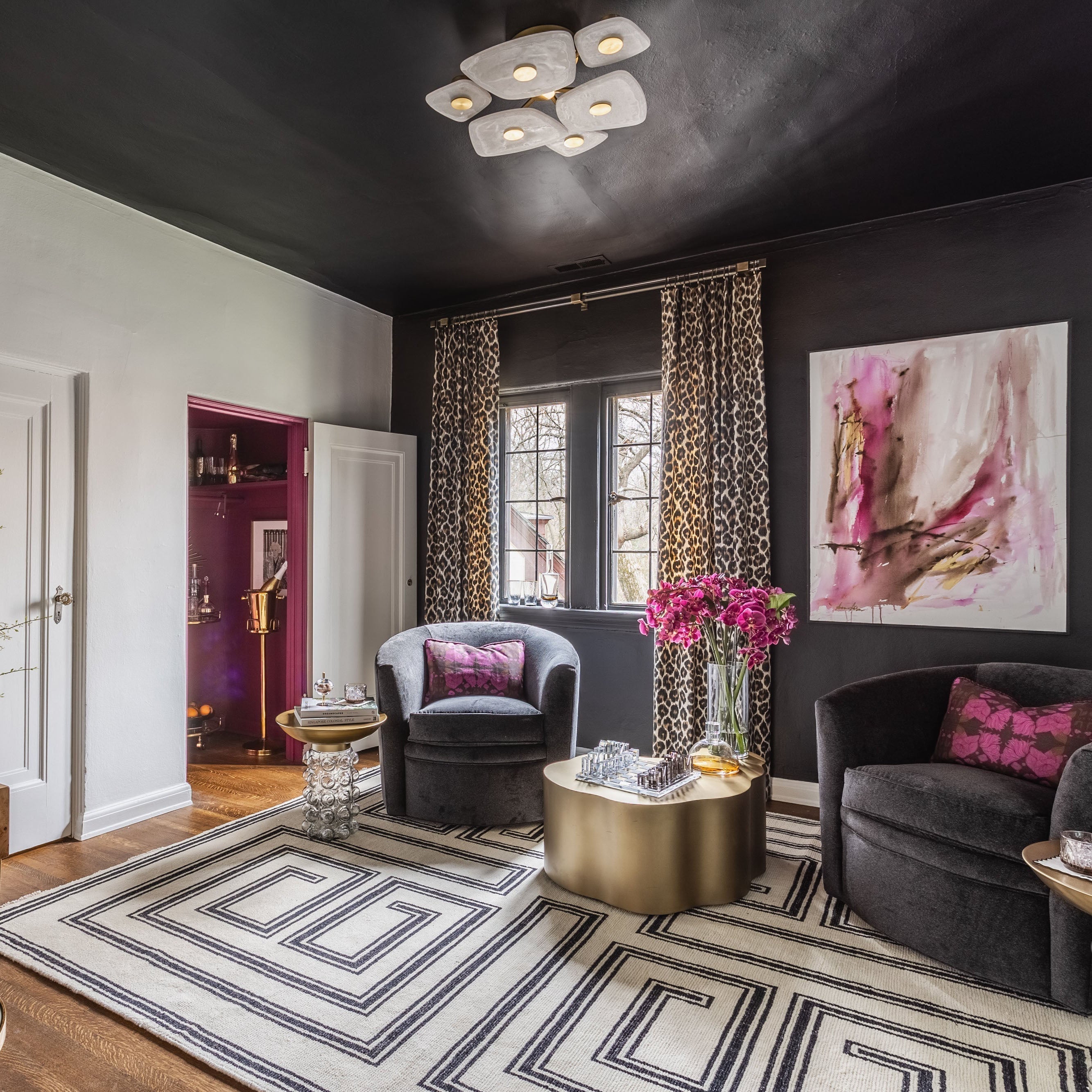 Cothaiel Individual Creativity Metal Alabaster Ceiling Lamp - Lamp Copper