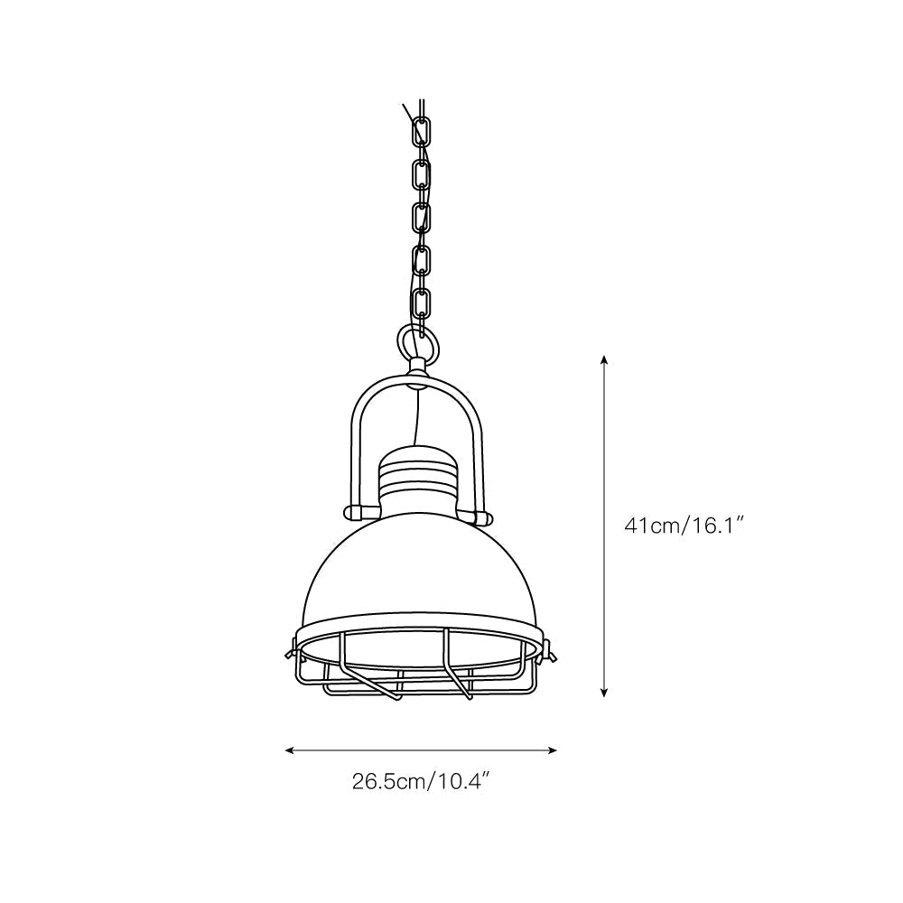 Hopedale Vintage Industrial Antique Green Metal Pendant Light - Lamp Copper