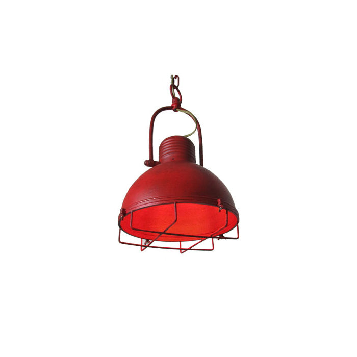 Hopedale Vintage Industrial Antique Green Metal Pendant Light - Lamp Copper