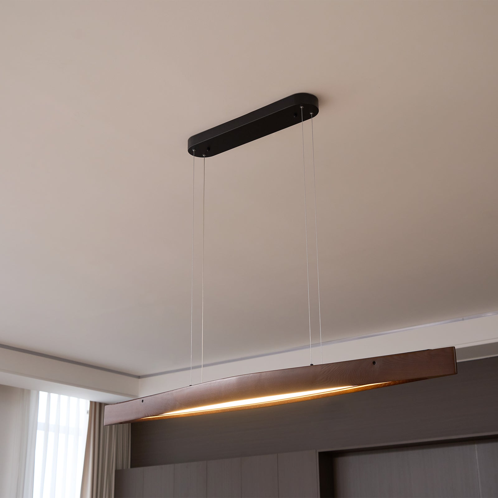 Horizon Linear Wood Pendant Lamp - Letslighting