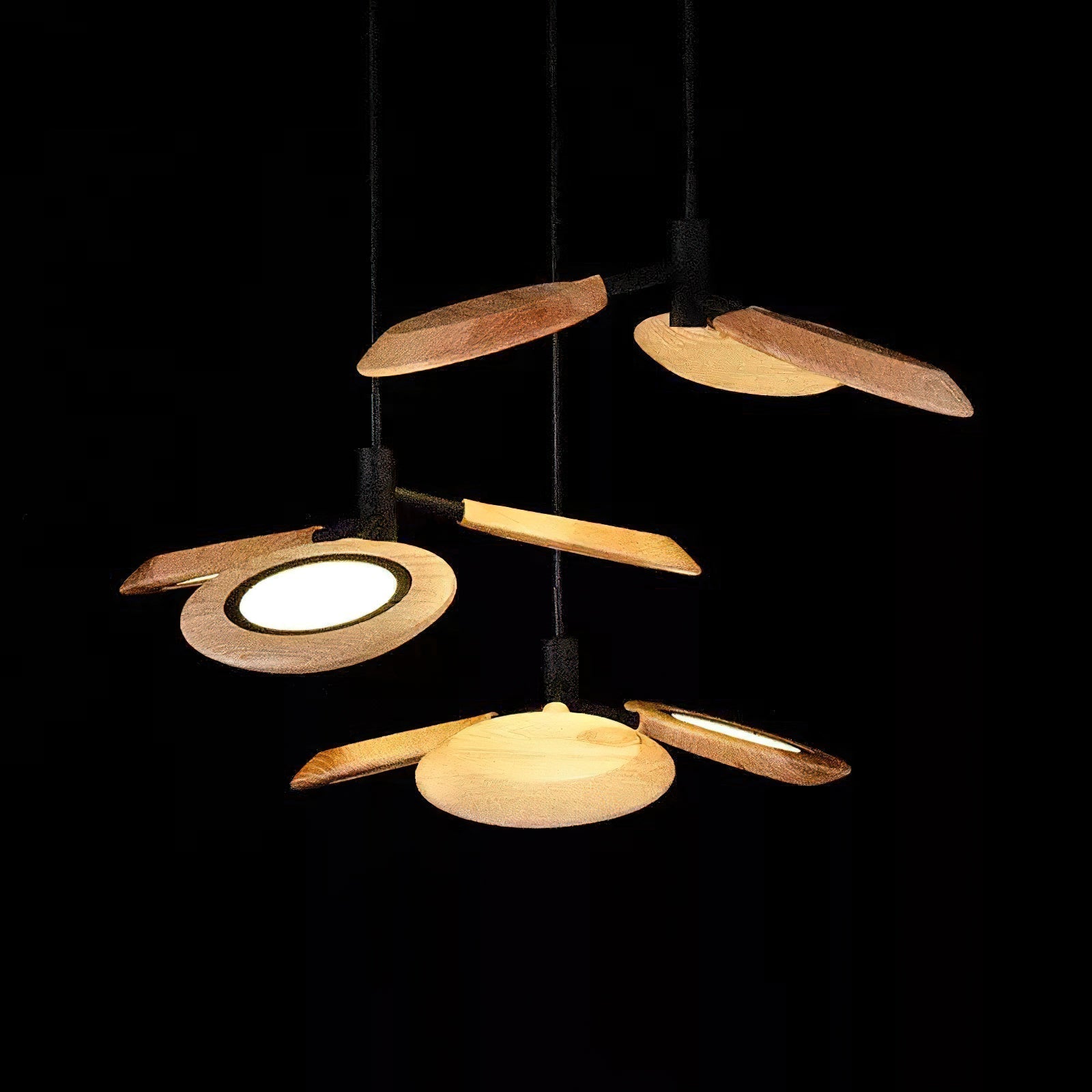 Alnoraris Tiered Wood Pendant Light - Letslighting