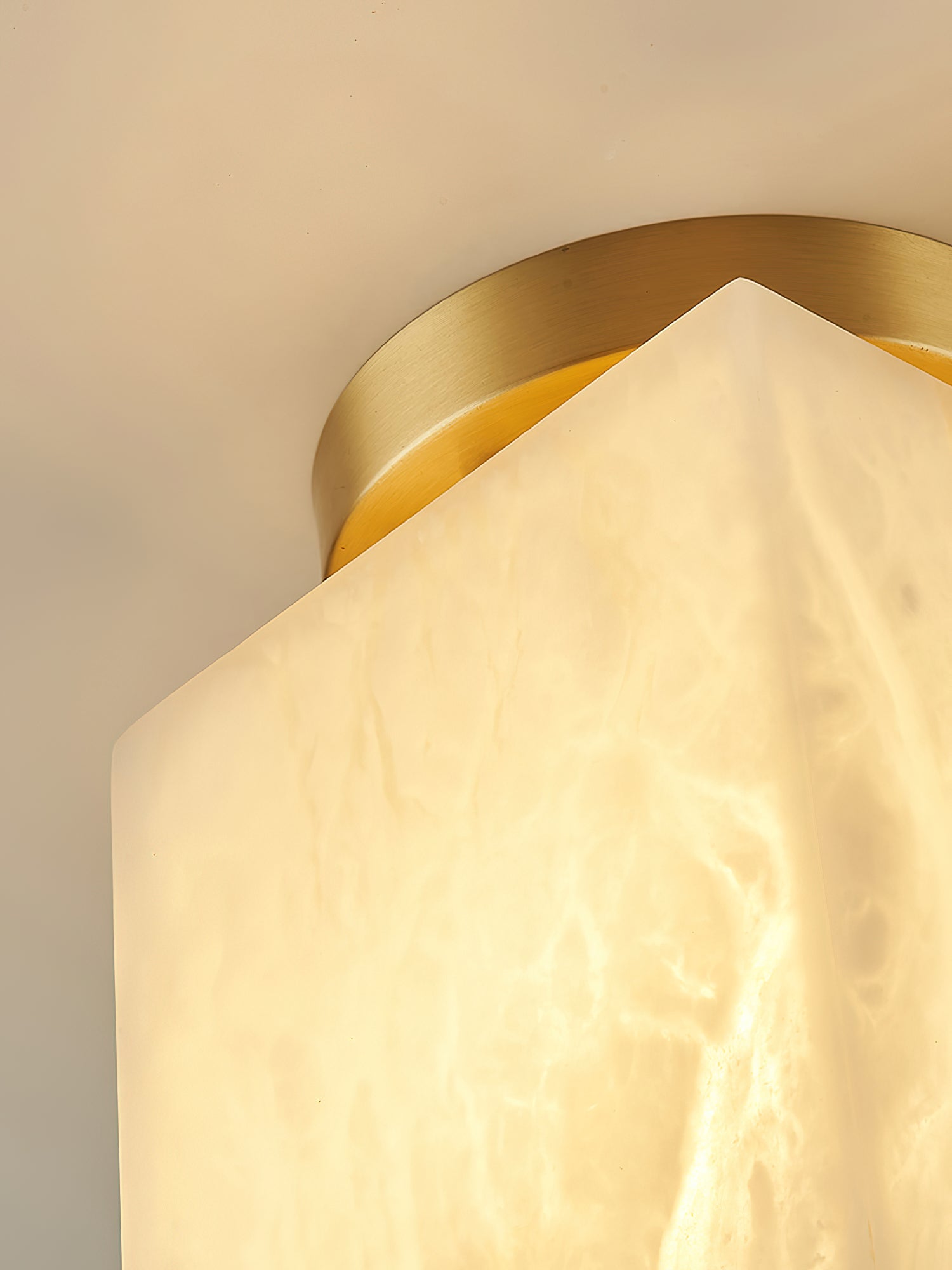 Usilia Modern Minimalist Brass Alabaster Ceiling Light - Lamp Copper