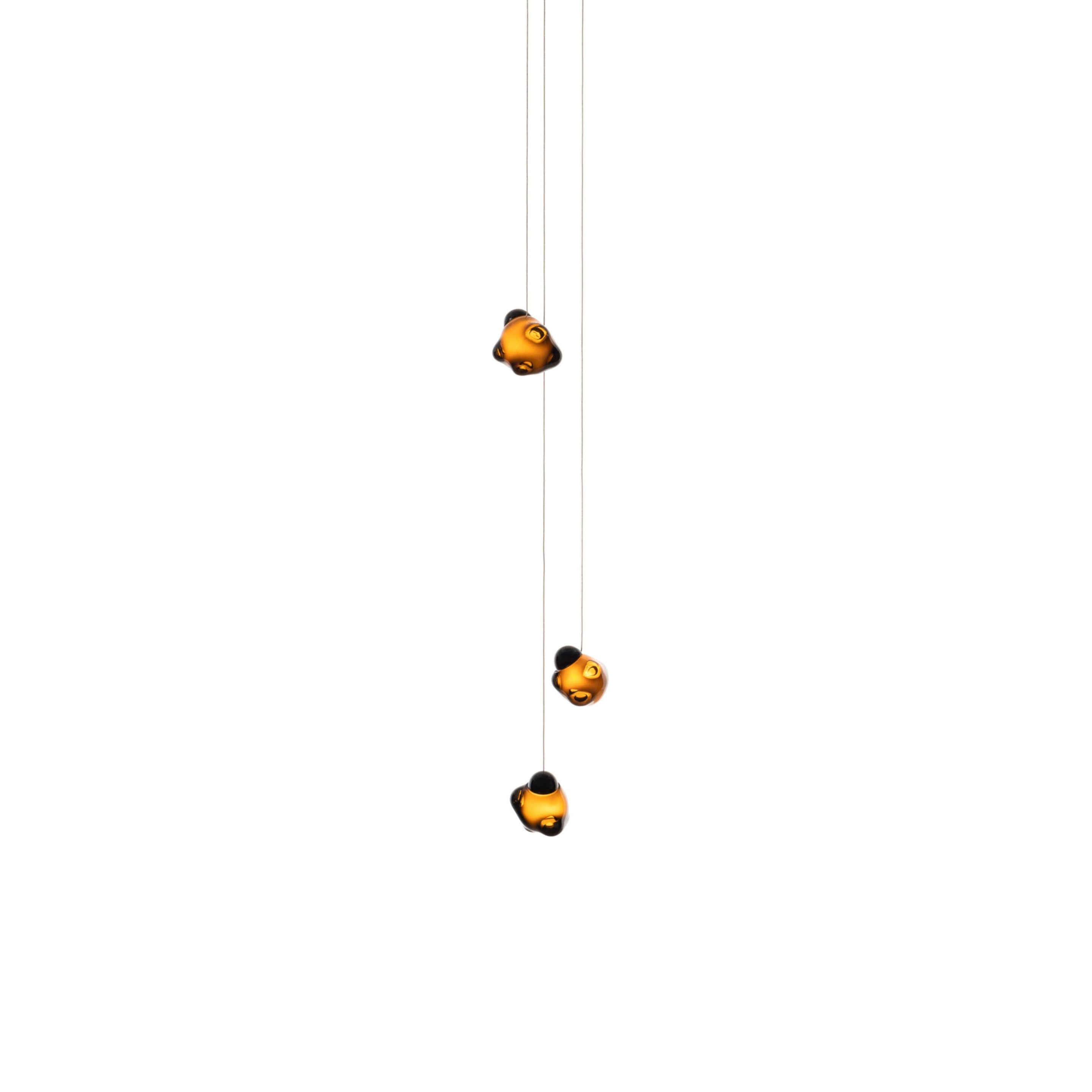 Vasilen Modern Minimalist Ice Pier Black Glass Pendant Lamp - Lamp Copper