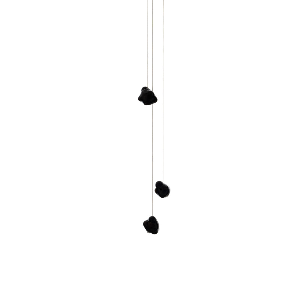 Vasilen Modern Minimalist Ice Pier Black Glass Pendant Lamp - Lamp Copper