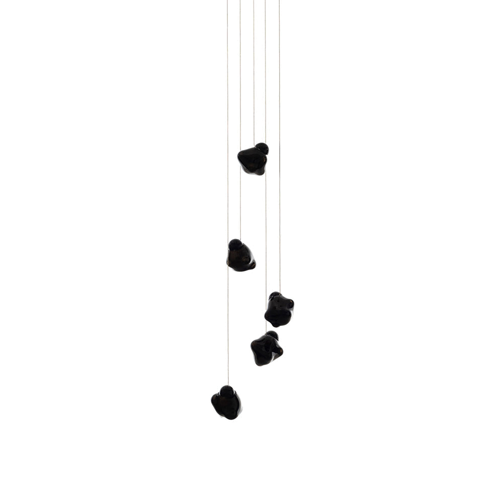 Vasilen Modern Minimalist Ice Pier Black Glass Pendant Lamp - Lamp Copper