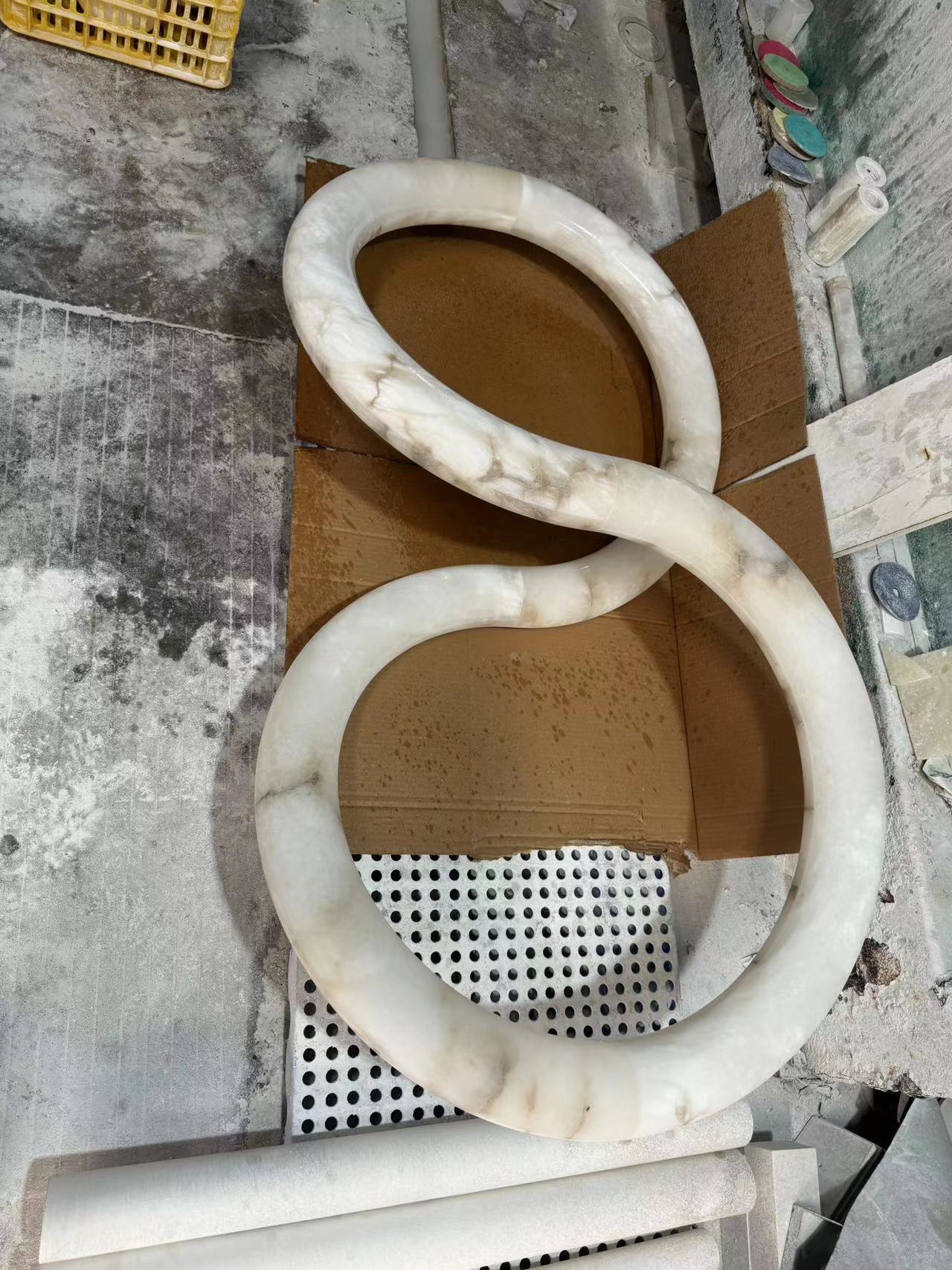 Althaen Postmodern Luxury Brown Alabaster Chandelier - Lamp Copper