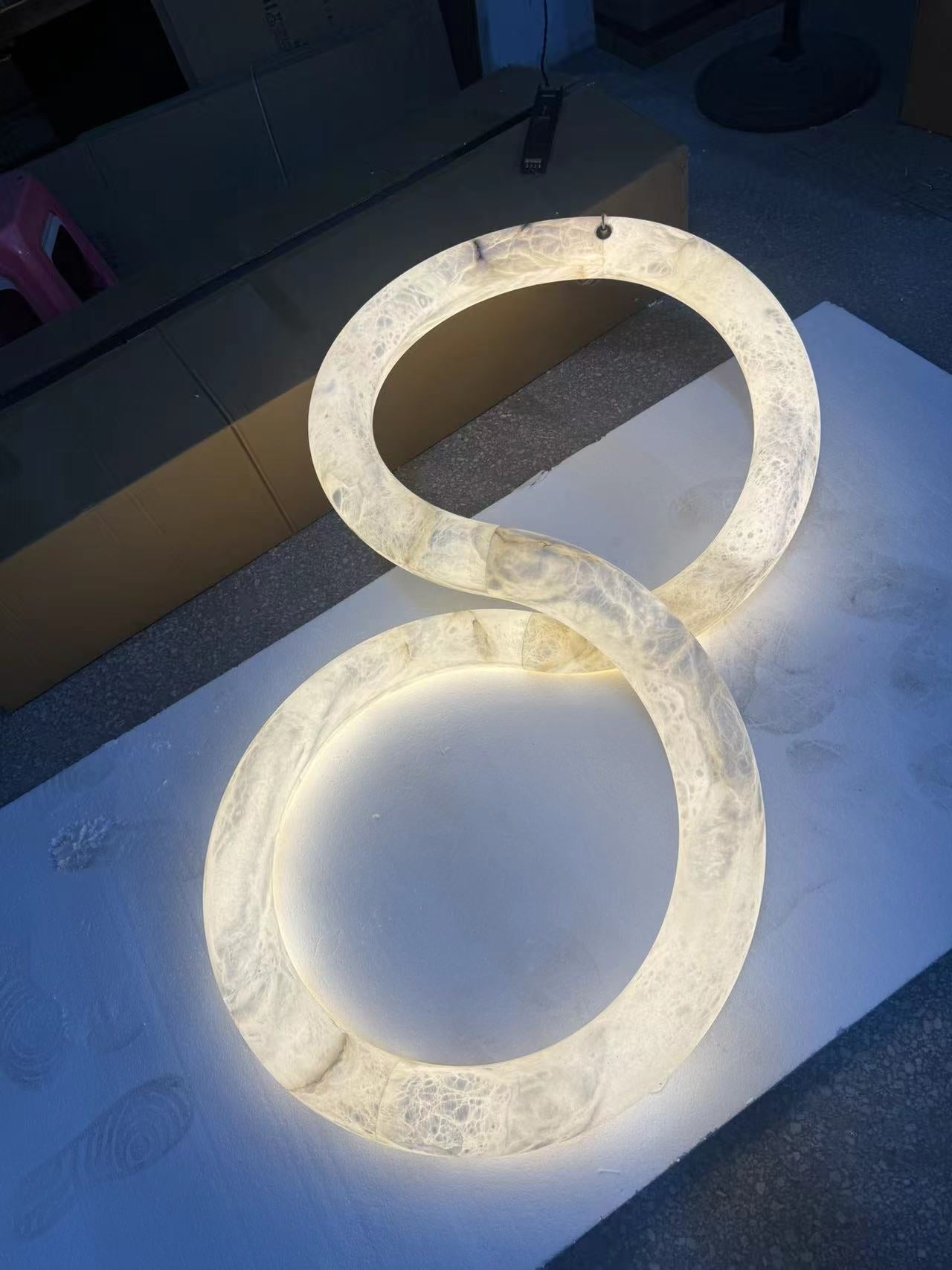 Althaen Postmodern Luxury Brown Alabaster Chandelier - Lamp Copper