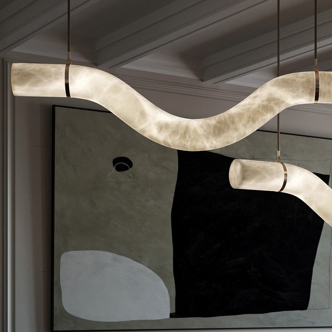 Utalyra Curved Alabaster Pendant Light - Letslighting