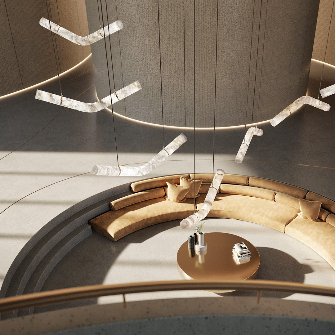 Utalyra Curved Alabaster Pendant Light - Letslighting