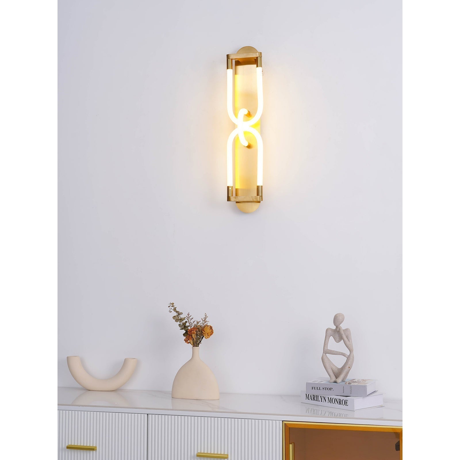 Sytheiel Modern Minimalist Fingers Metal Acrylic Wall Lamp - Lamp Copper