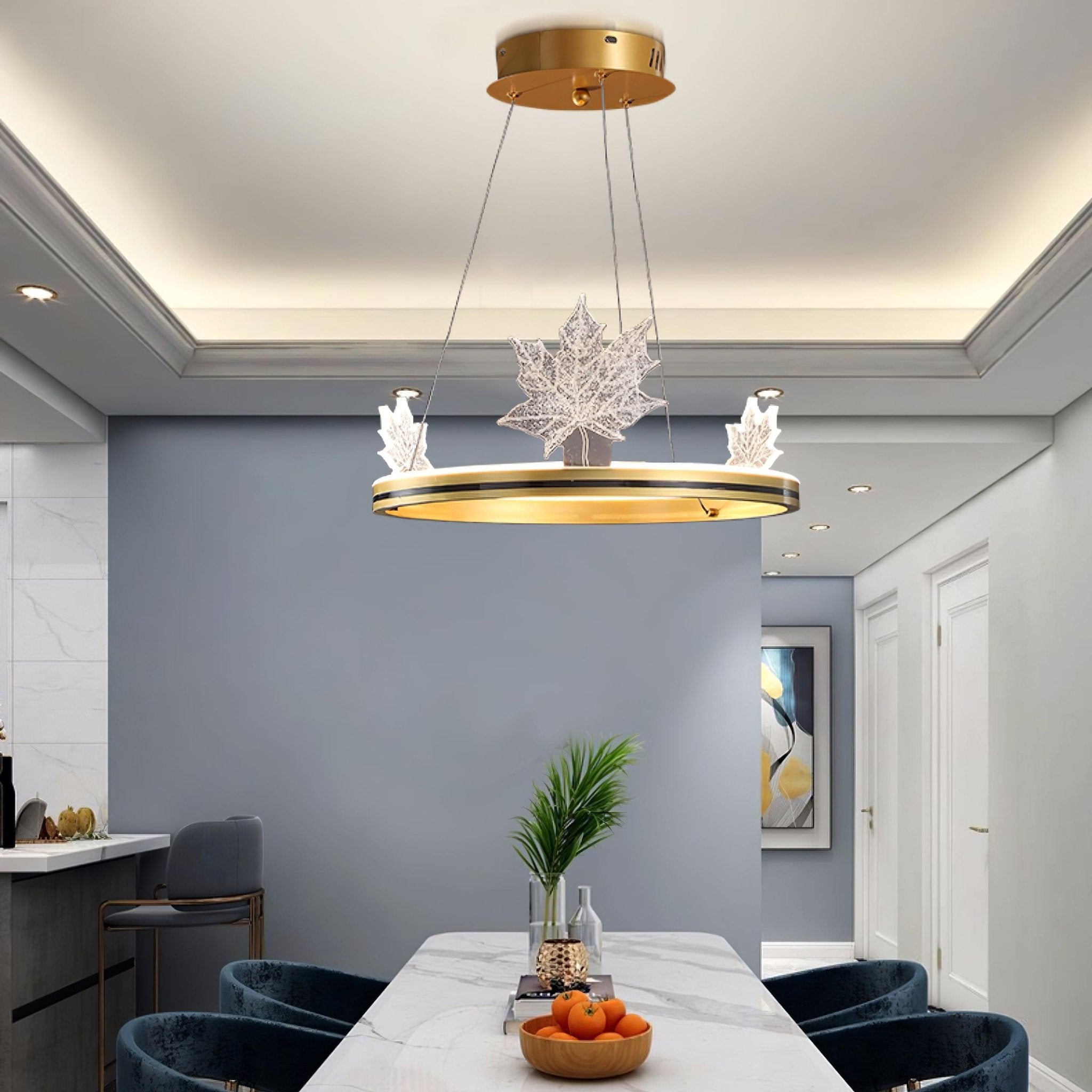 Ion Leaf Chandelier - Letslighting