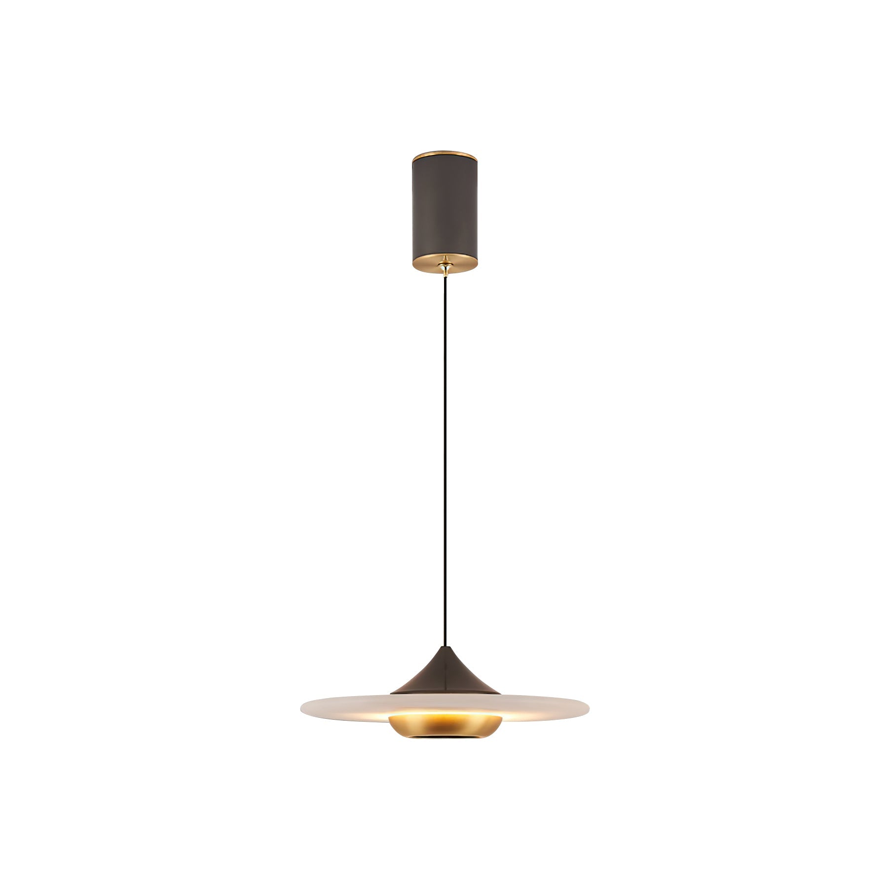Cimirora Modern Minimalist LED Alabaster Pendant Light - Lamp Copper