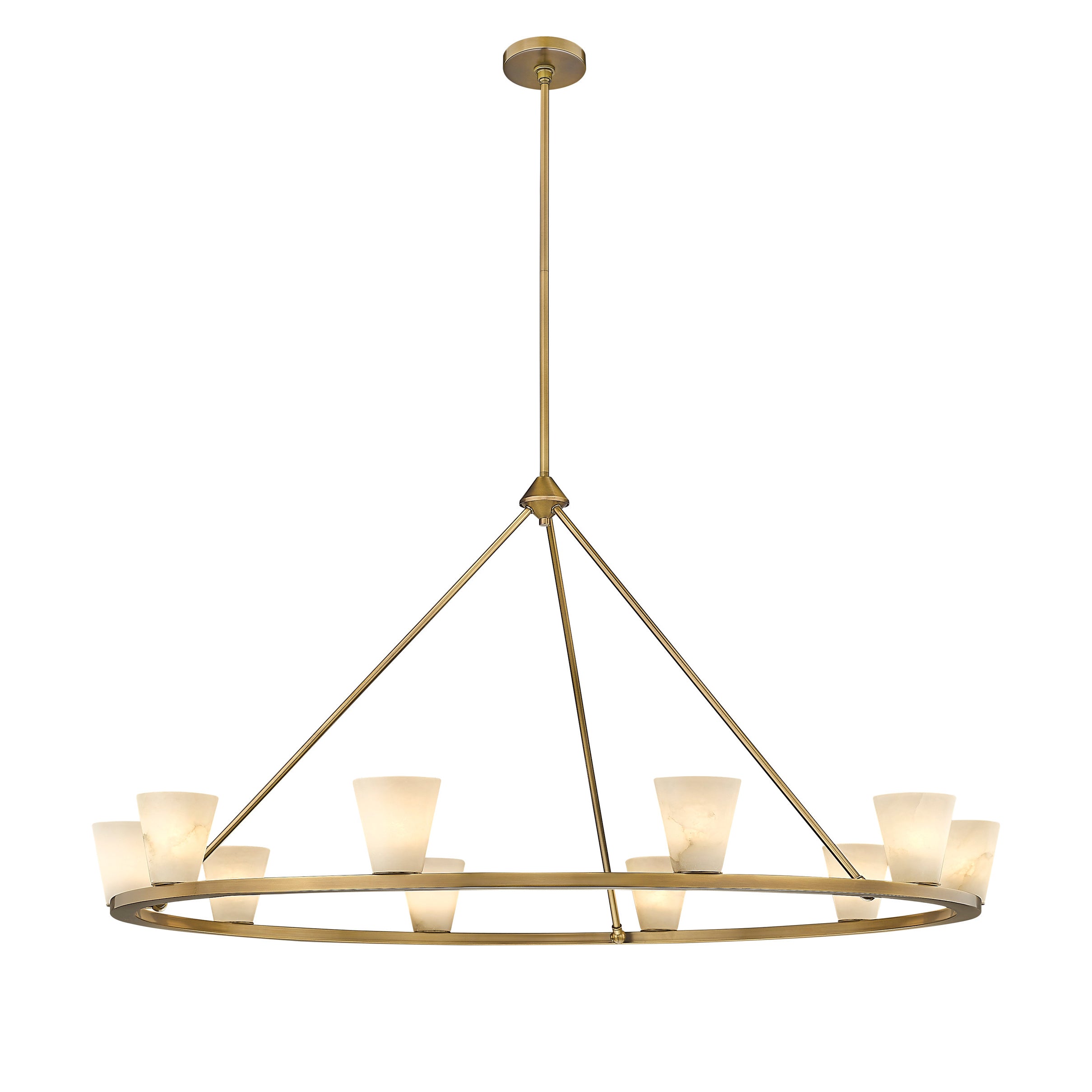 Ilaeiel Premium Elegance Metal Alabaster Chandelier - Lamp Copper
