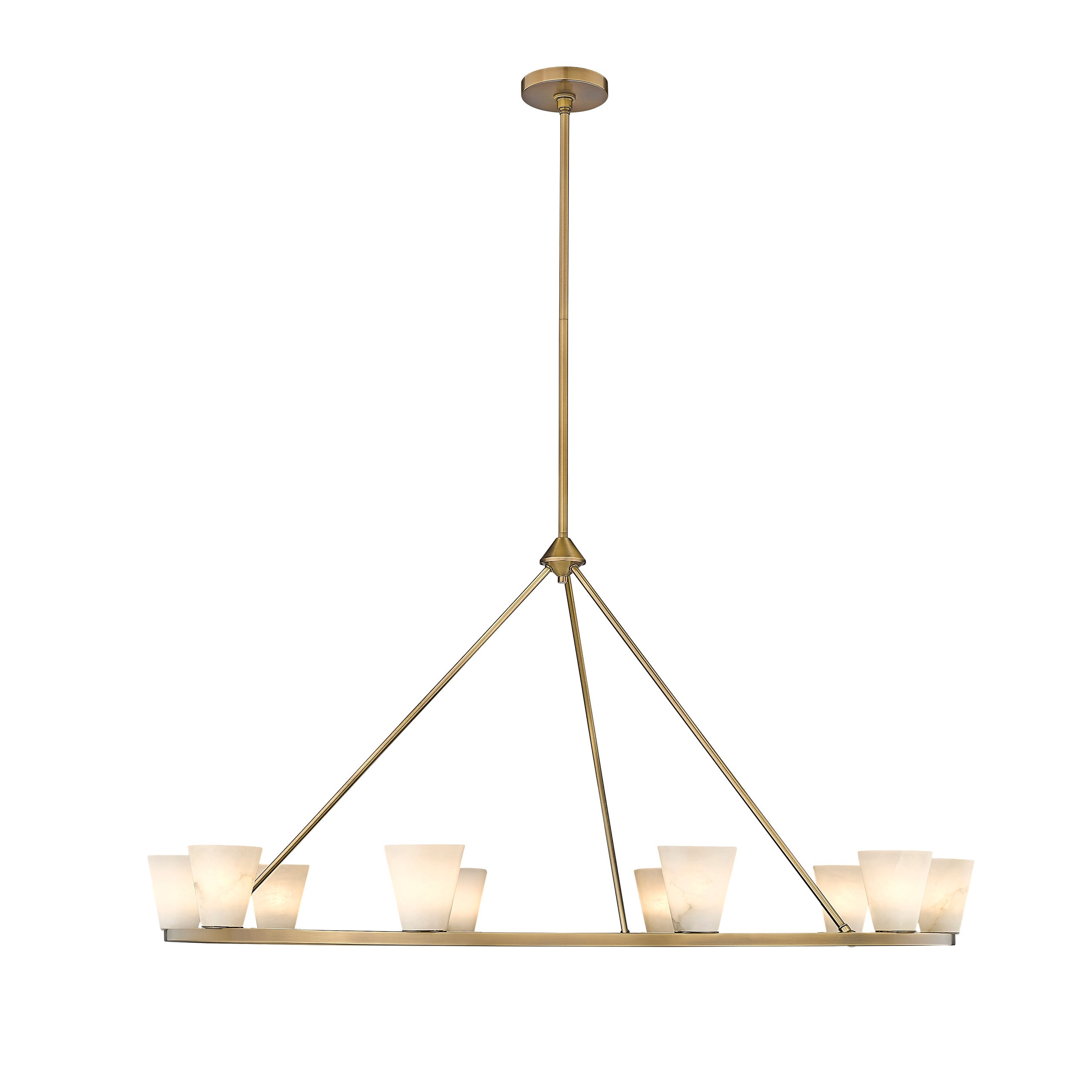 Ilaeiel Premium Elegance Metal Alabaster Chandelier - Lamp Copper
