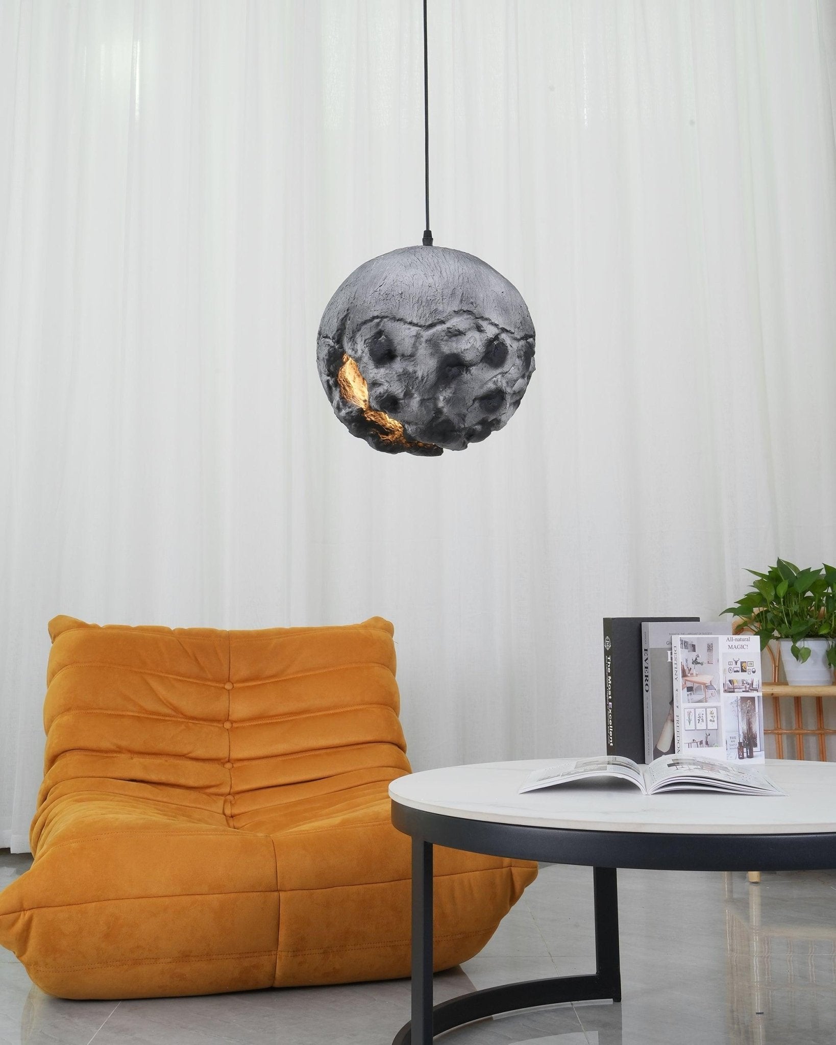 Ilphaara Irregular Planet Metal Plastic Pendant Lamp - Letslighting