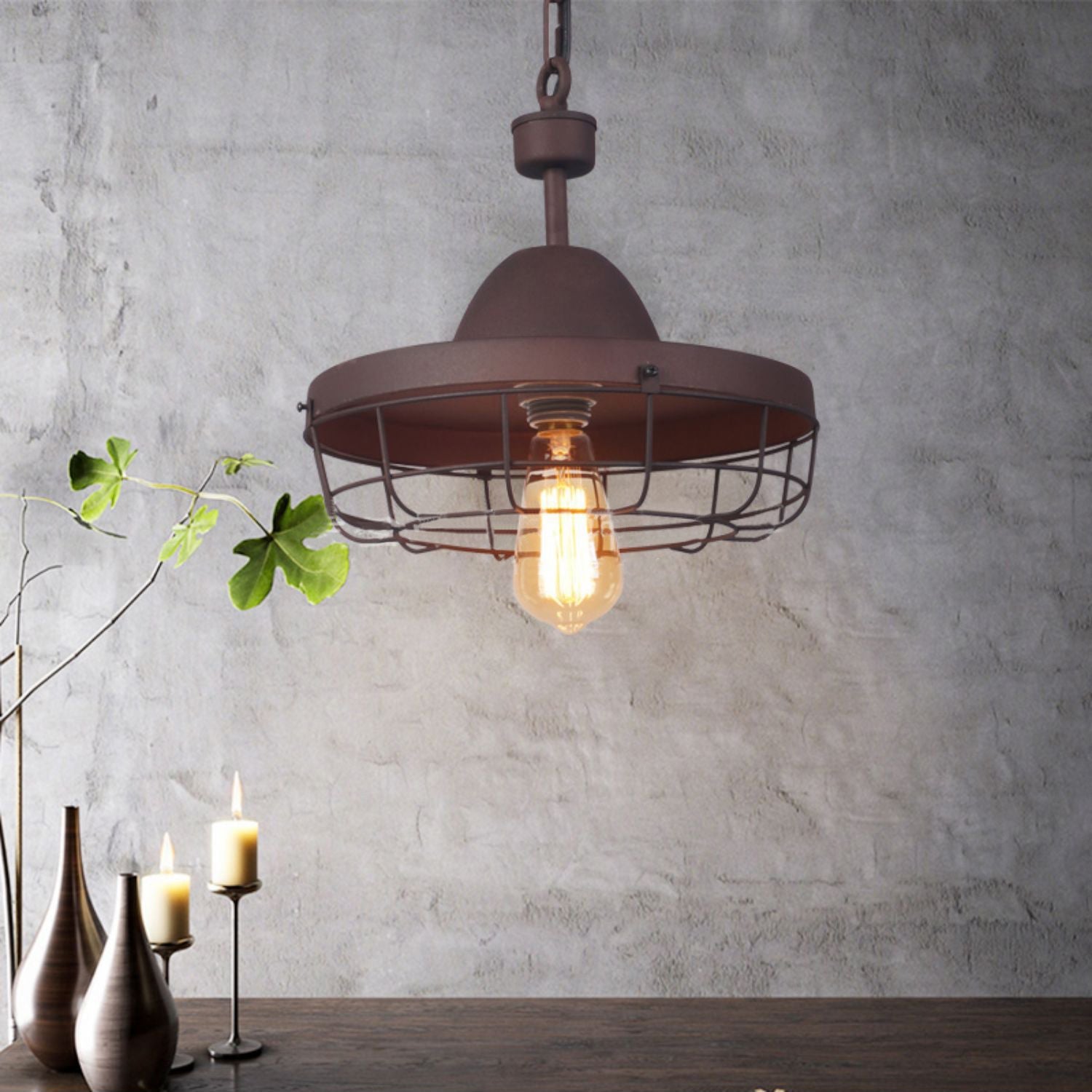 Calaeila Vintage Art Cage Metal Pendant Light - Lamp Copper