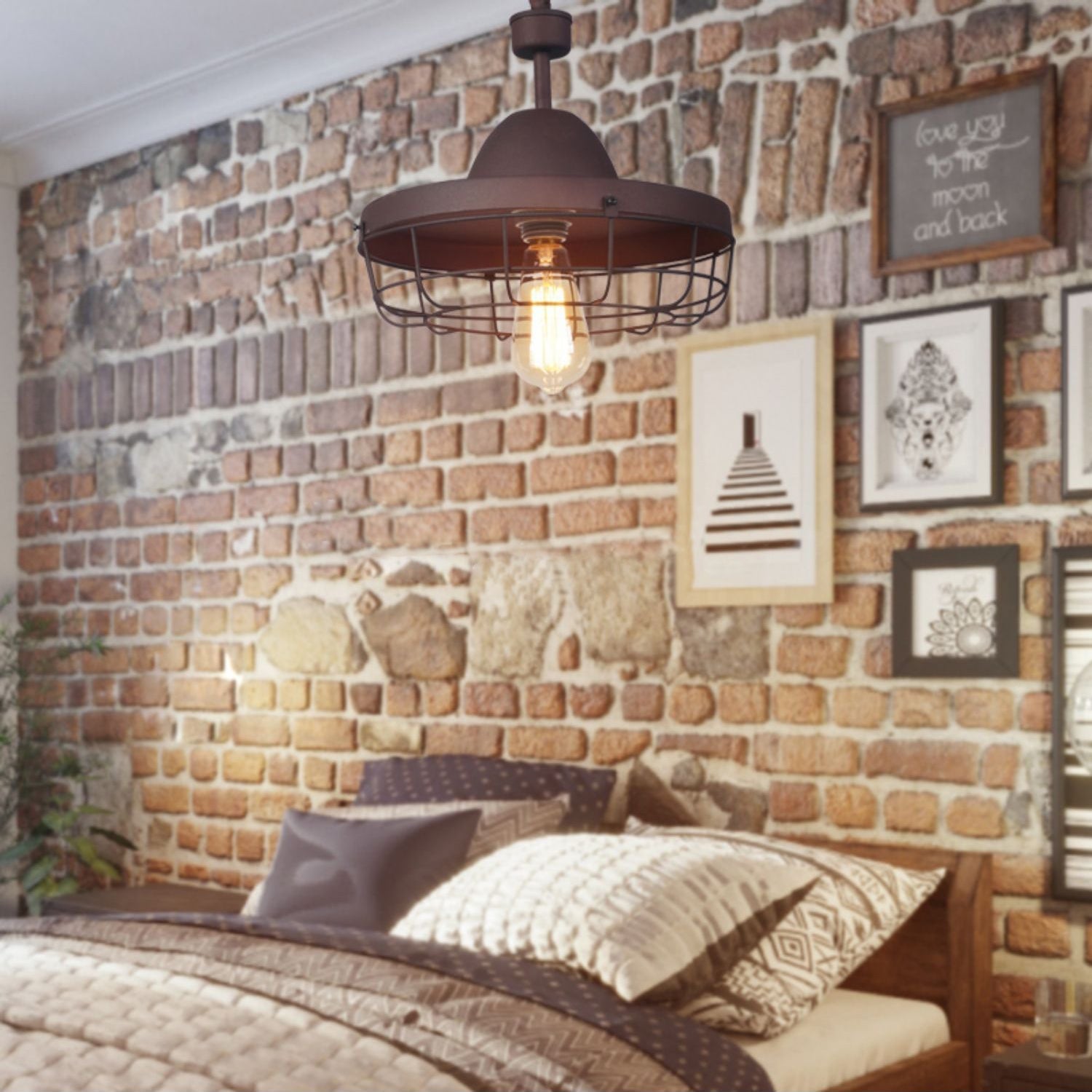 Calaeila Vintage Art Cage Metal Pendant Light - Lamp Copper