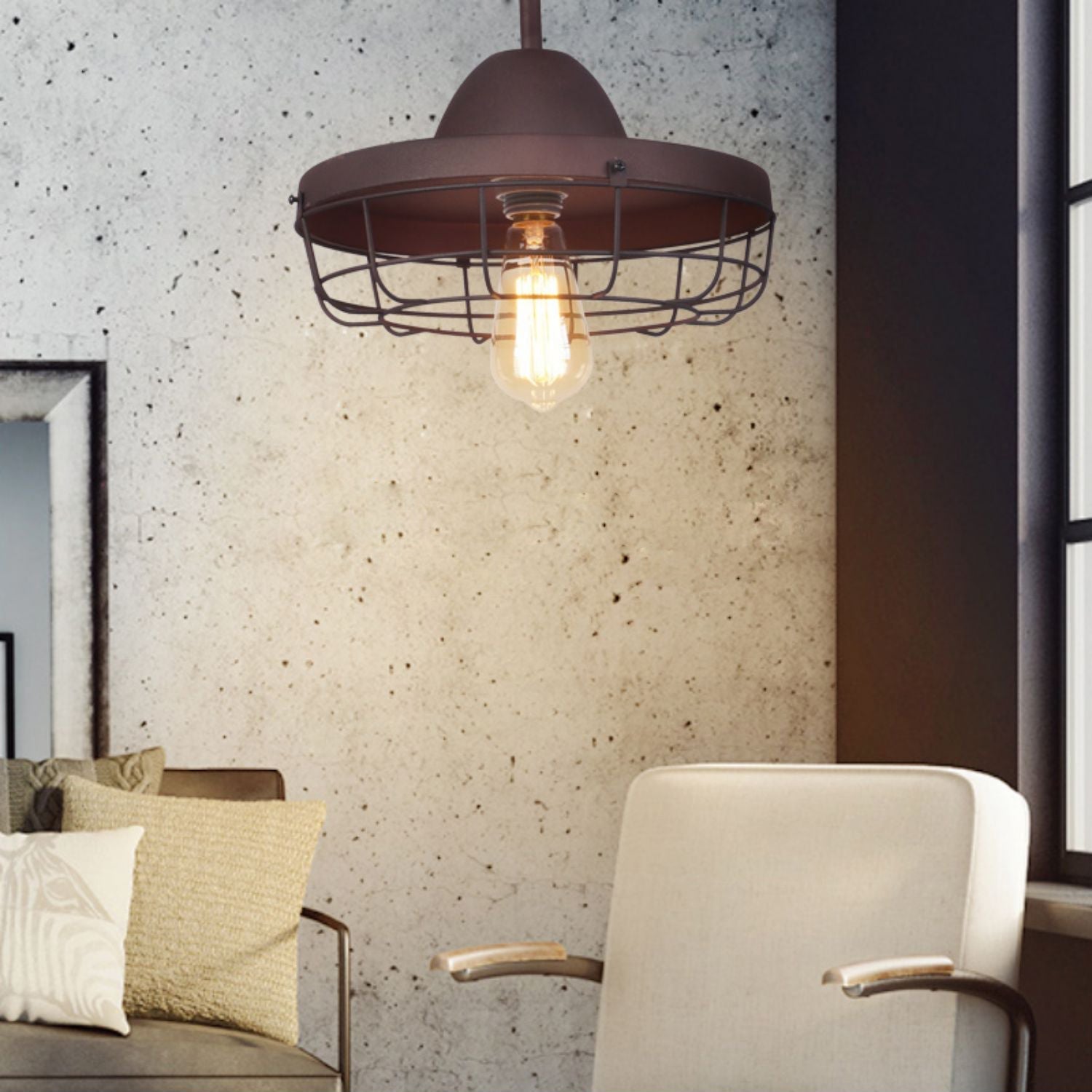Calaeila Vintage Art Cage Metal Pendant Light - Lamp Copper
