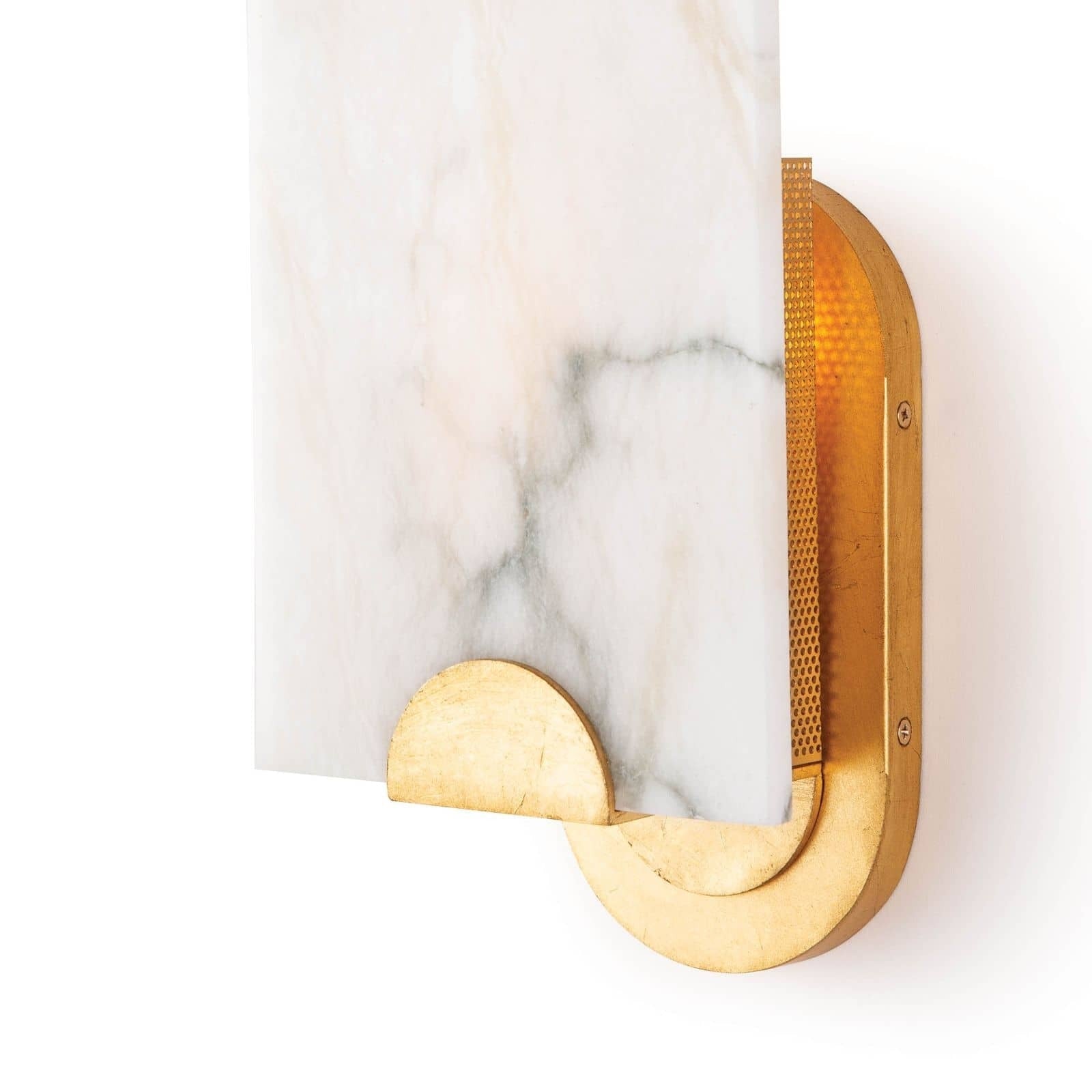 Olphaiel Modern Minimalist Brass Alabaster Wall Lamp - Lamp Copper