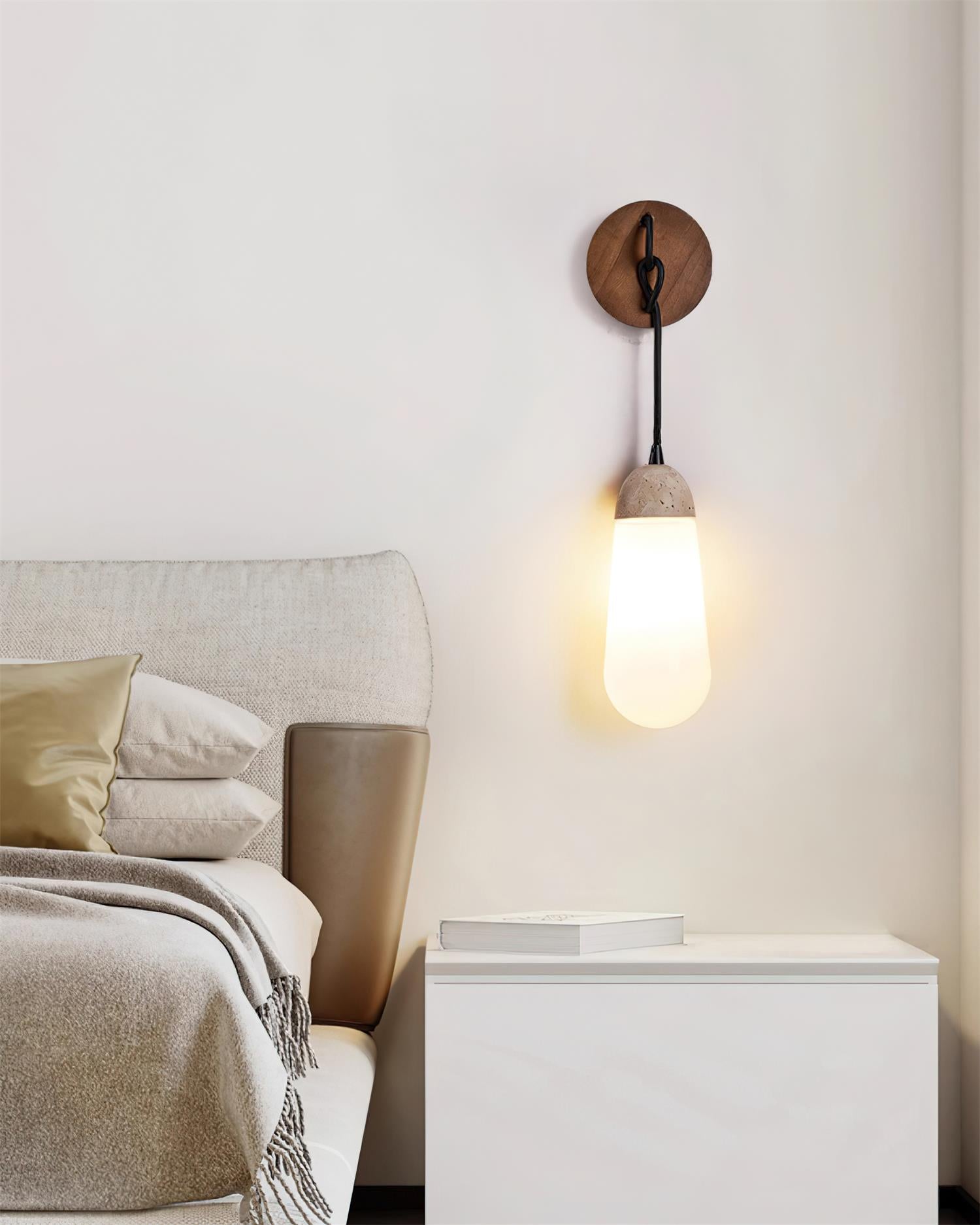 Ritta Wall Lamp Travertine Teardrop-shaped - Letslighting