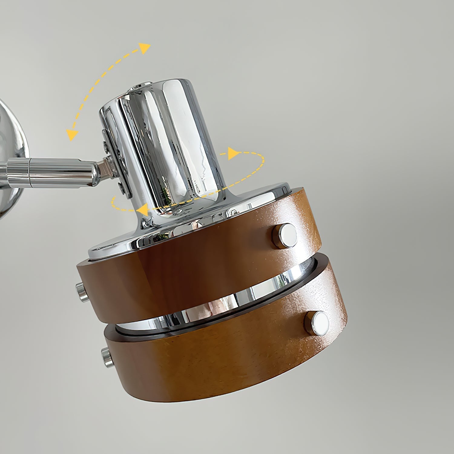 Wall Lamp Metal & Wood Barrel Shade Adjustable Mid-Century - Letslighting