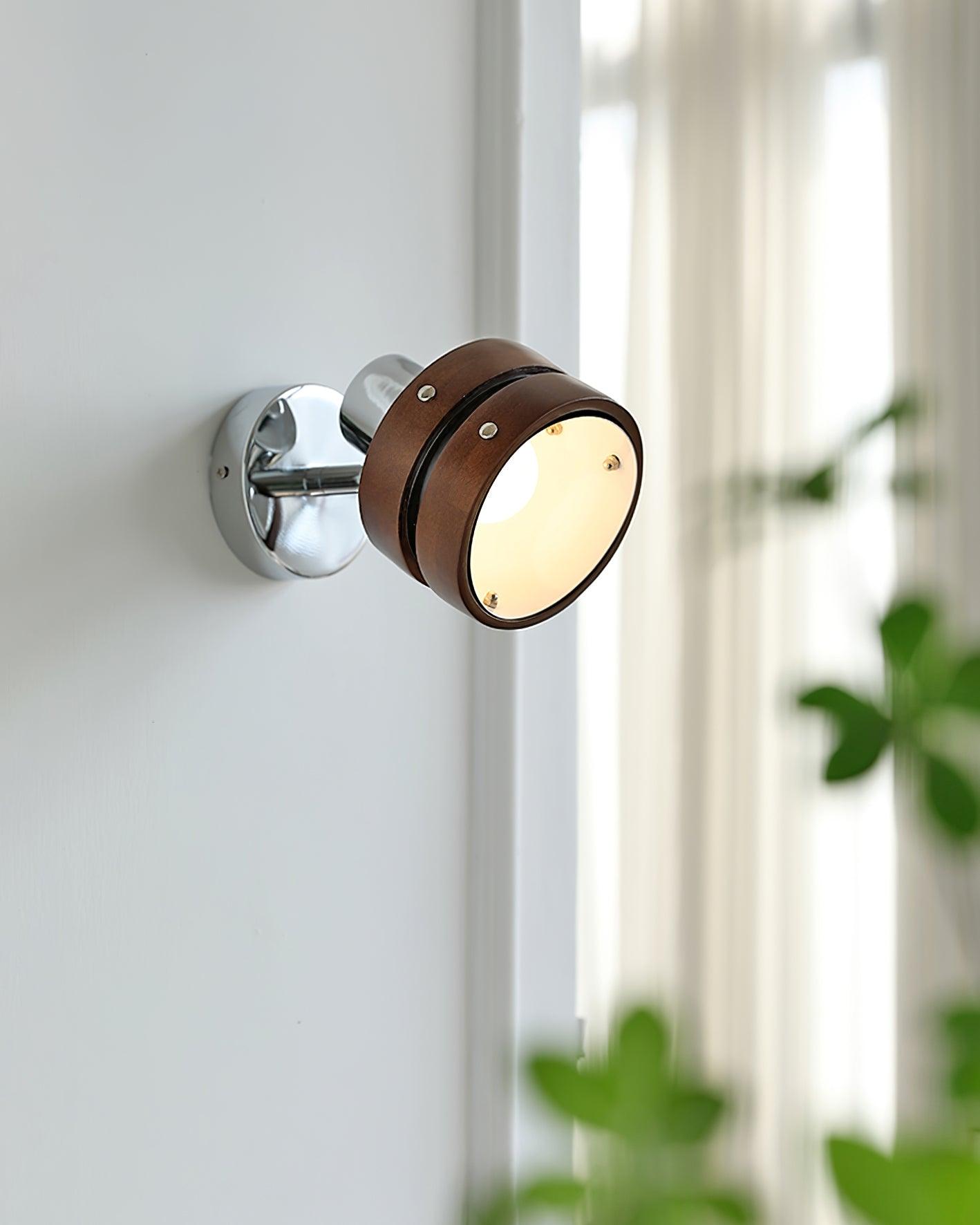 Wall Lamp Metal & Wood Barrel Shade Adjustable Warm Glow - Letslighting