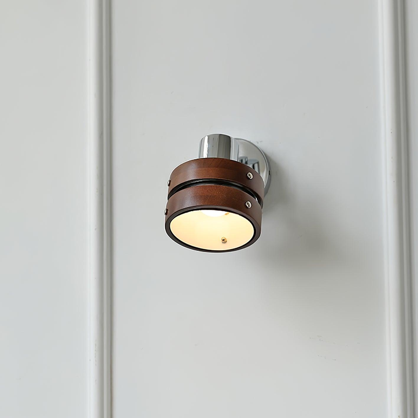 Wall Lamp Metal & Wood Barrel Shade Adjustable Warm Glow - Letslighting