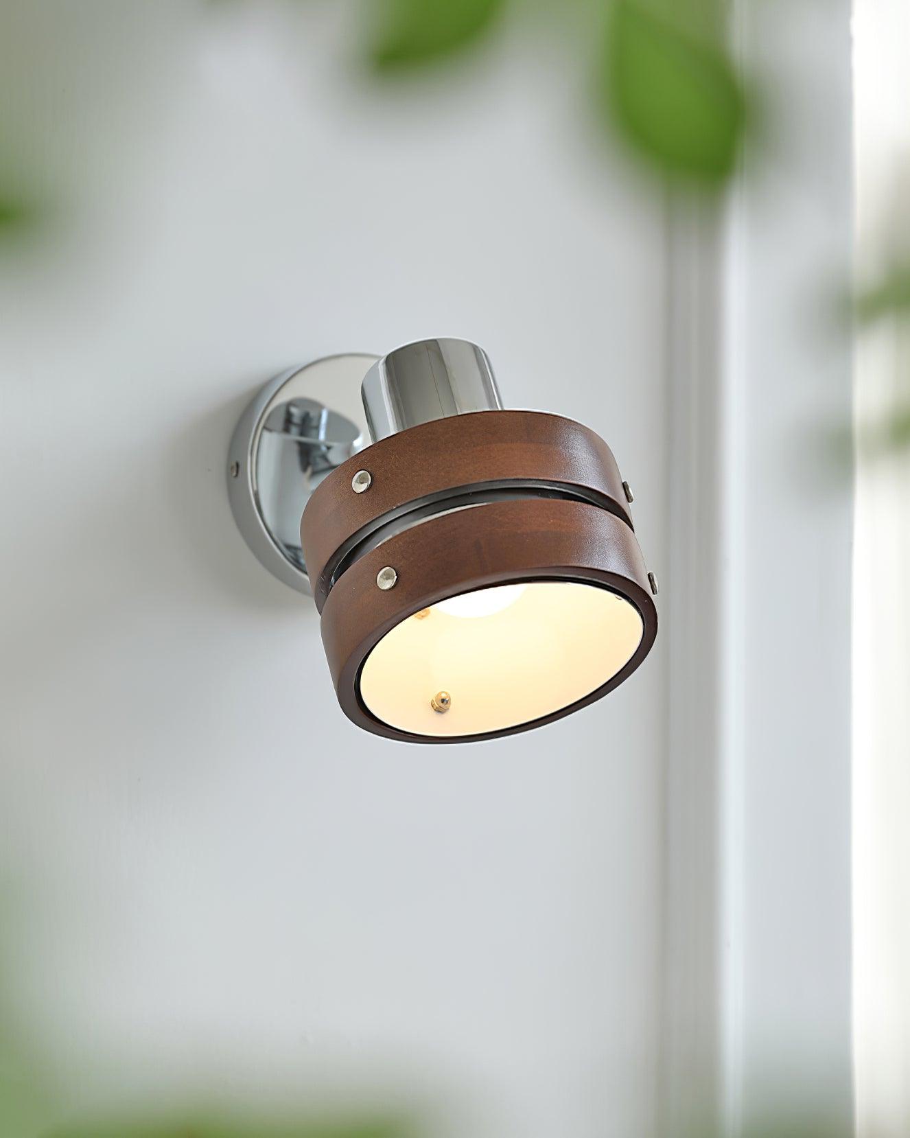 Wall Lamp Metal & Wood Barrel Shade Adjustable Warm Glow - Letslighting