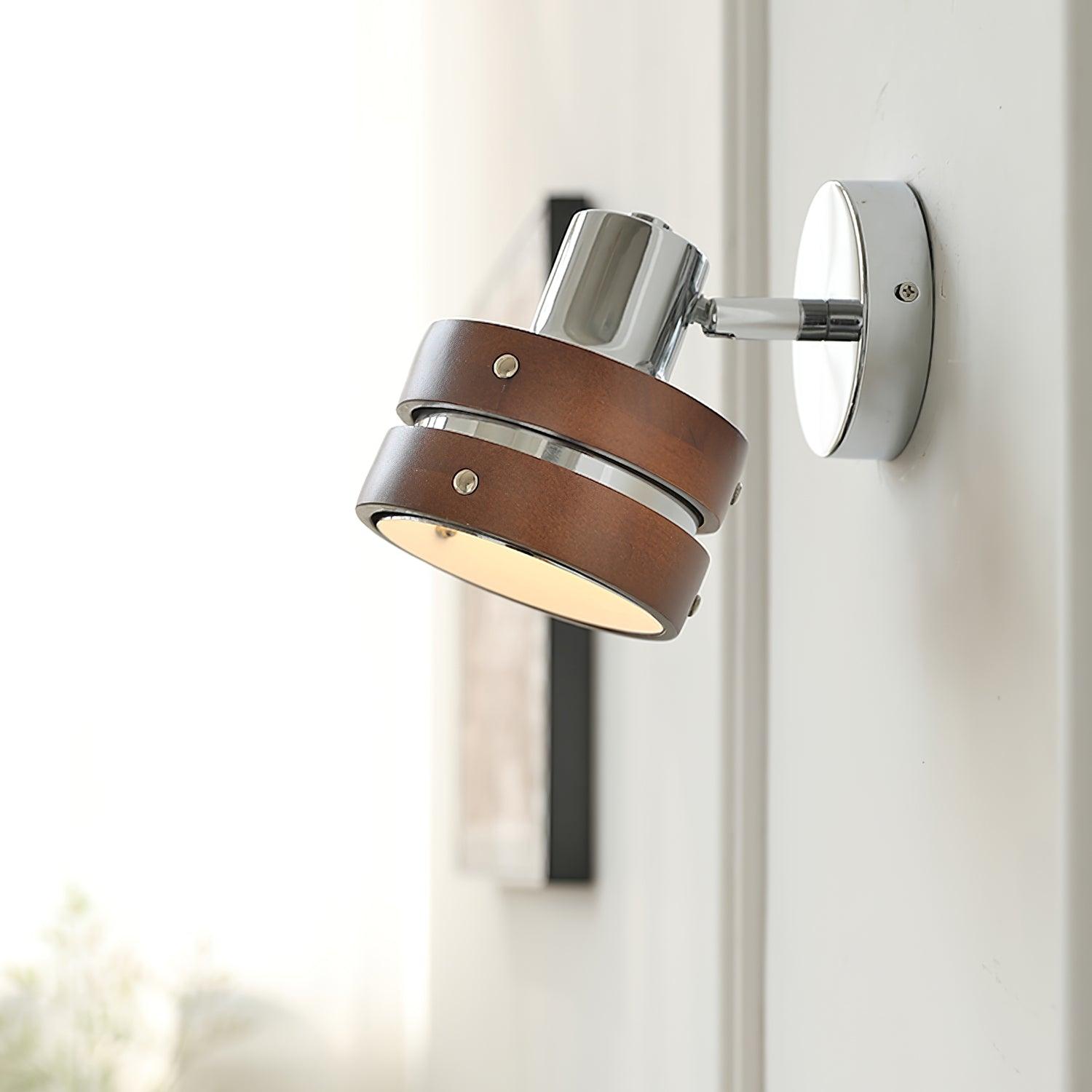 Wall Lamp Metal & Wood Barrel Shade Adjustable Warm Glow - Letslighting