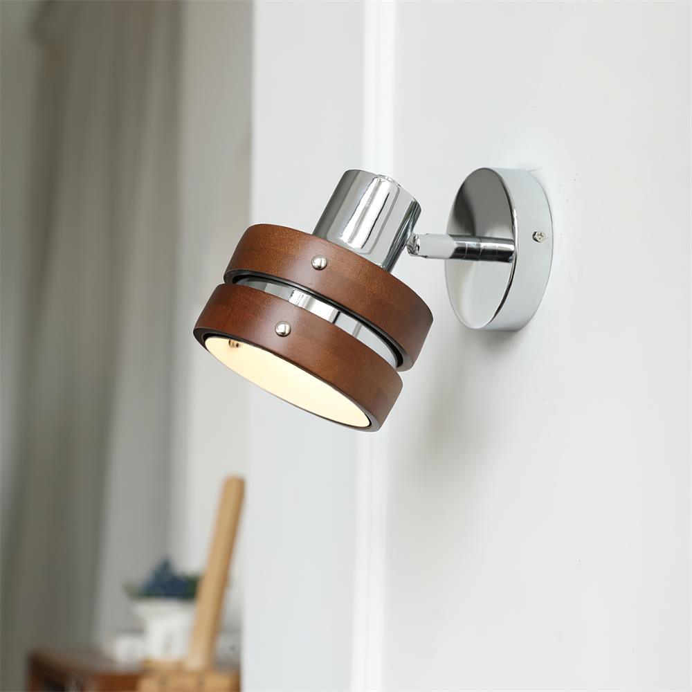 Wall Lamp Metal & Wood Barrel Shade Adjustable Warm Glow - Letslighting
