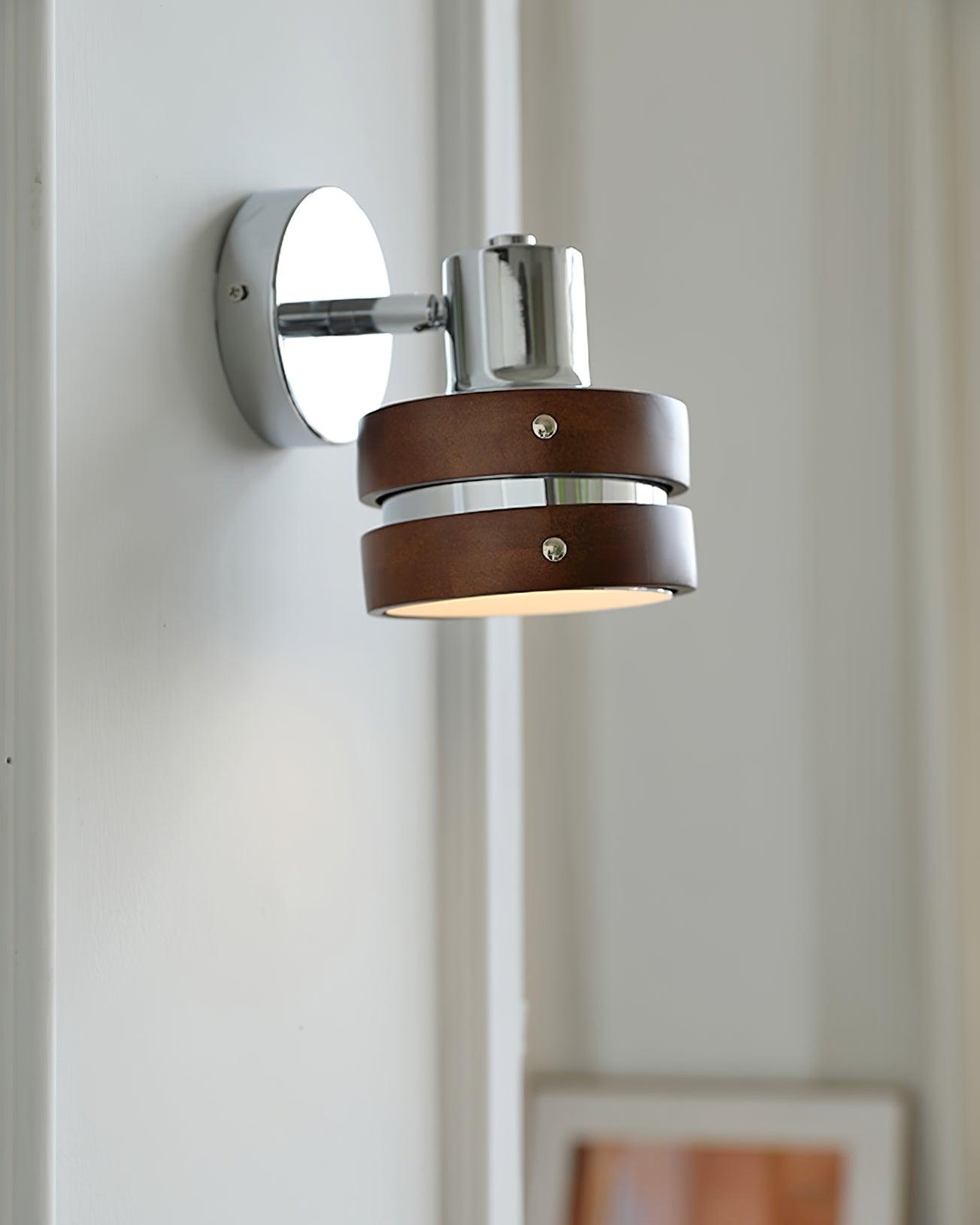 Wall Lamp Metal & Wood Barrel Shade Adjustable Warm Glow - Letslighting
