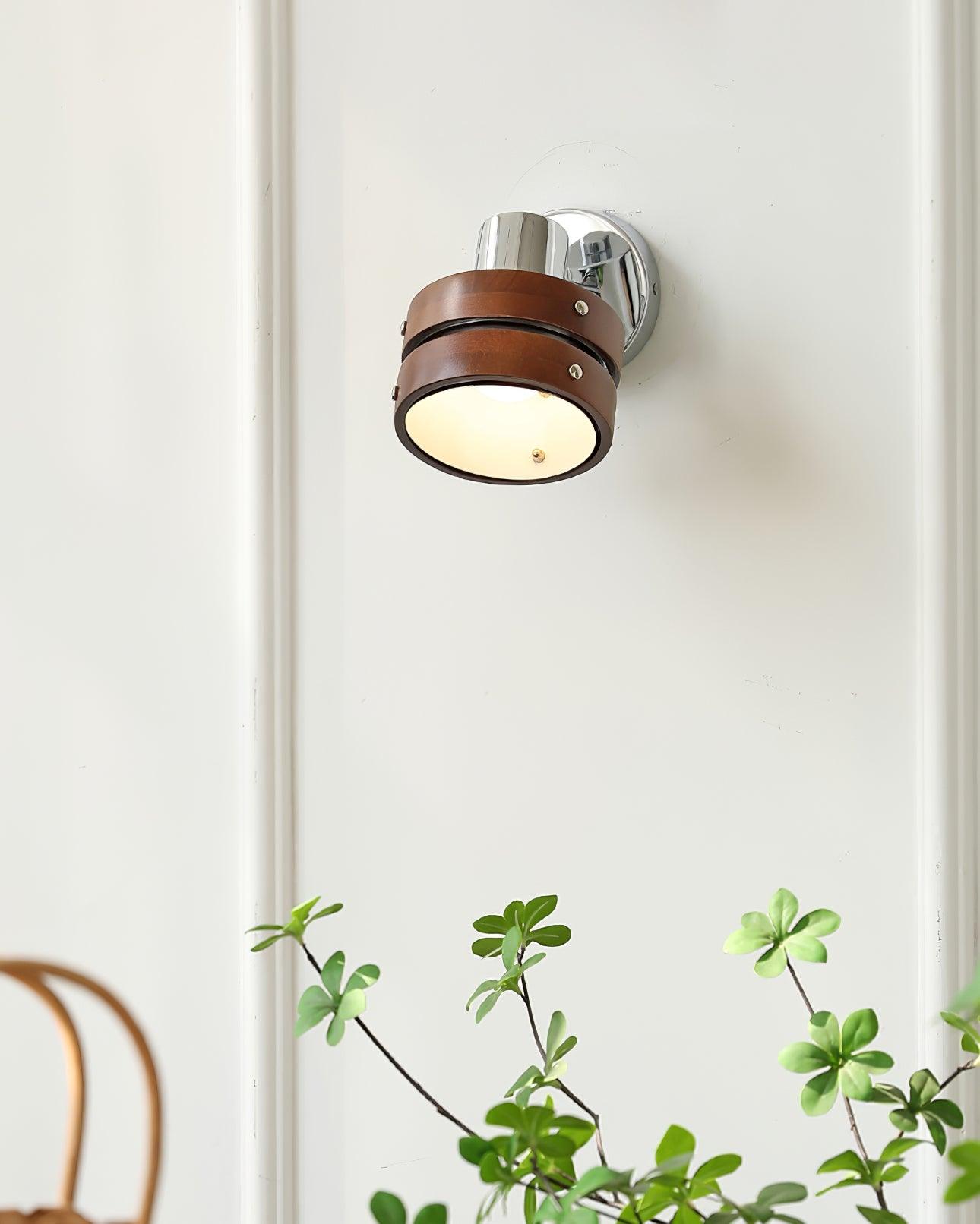 Wall Lamp Metal & Wood Barrel Shade Adjustable Warm Glow - Letslighting