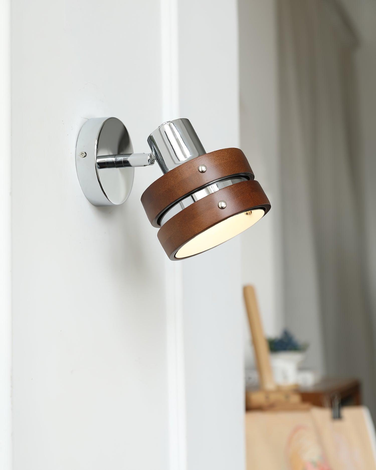Wall Lamp Metal & Wood Barrel Shade Adjustable Warm Glow - Letslighting