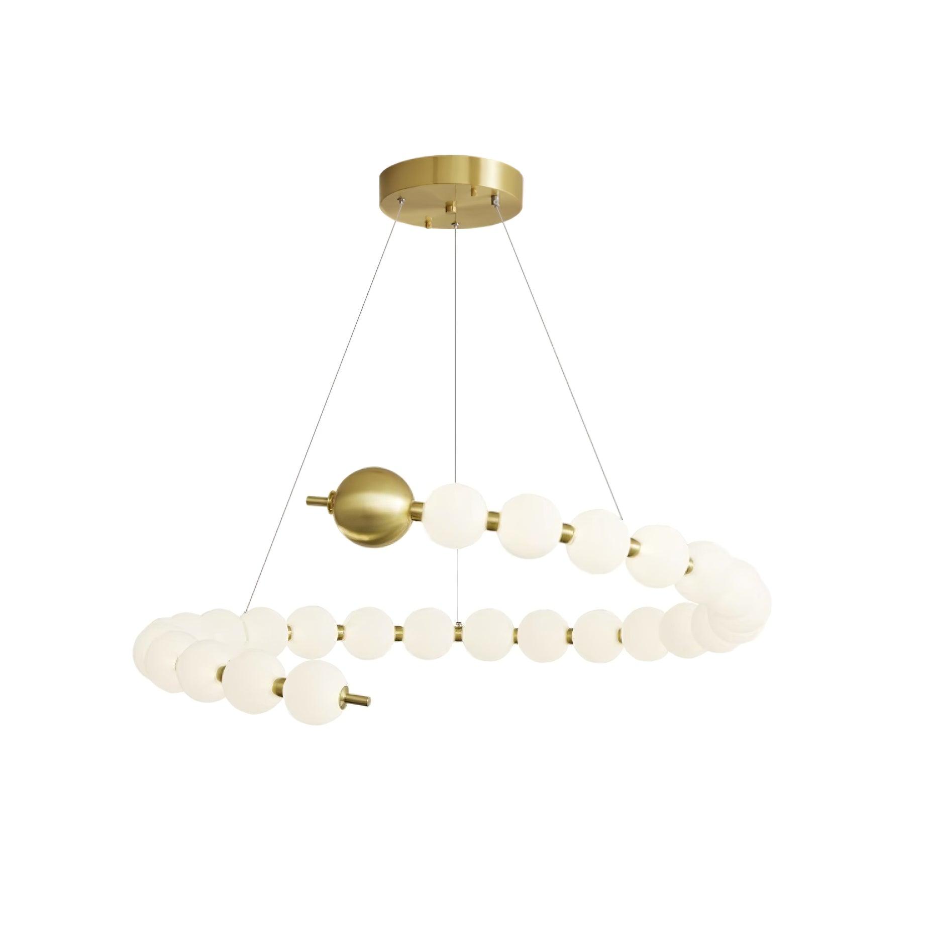 Chandelier Brass Ring Acrylic Spheres Modern Minimalist - Letslighting
