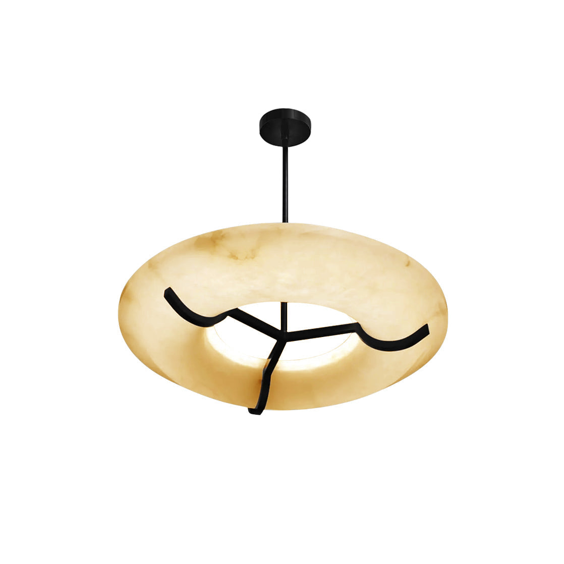 Eldorora Modern Minimalist Brass Alabaster Chandelier - Lamp Copper